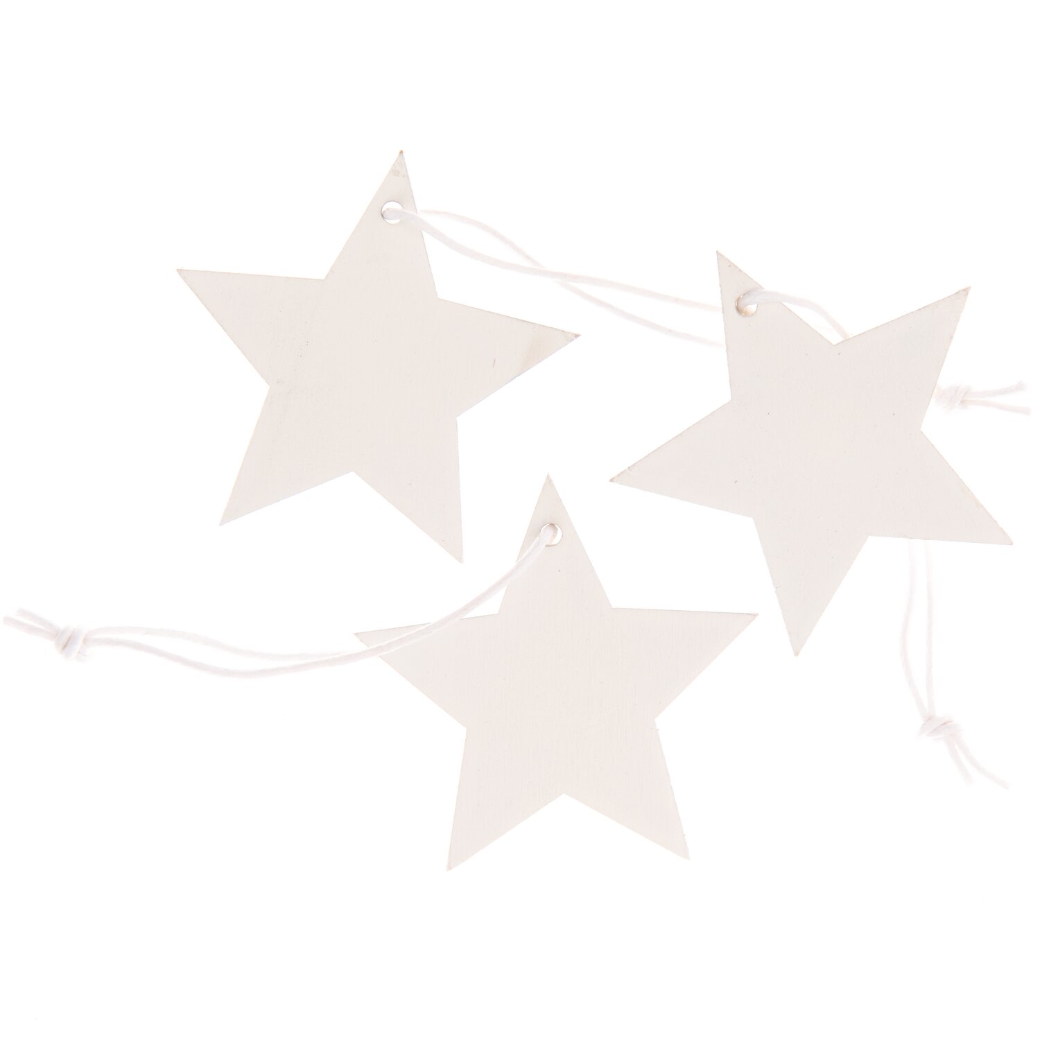 Holzhänger Stern weiß 51x50mm 3 Stück von Rico Design, ideal für Dekorationen.