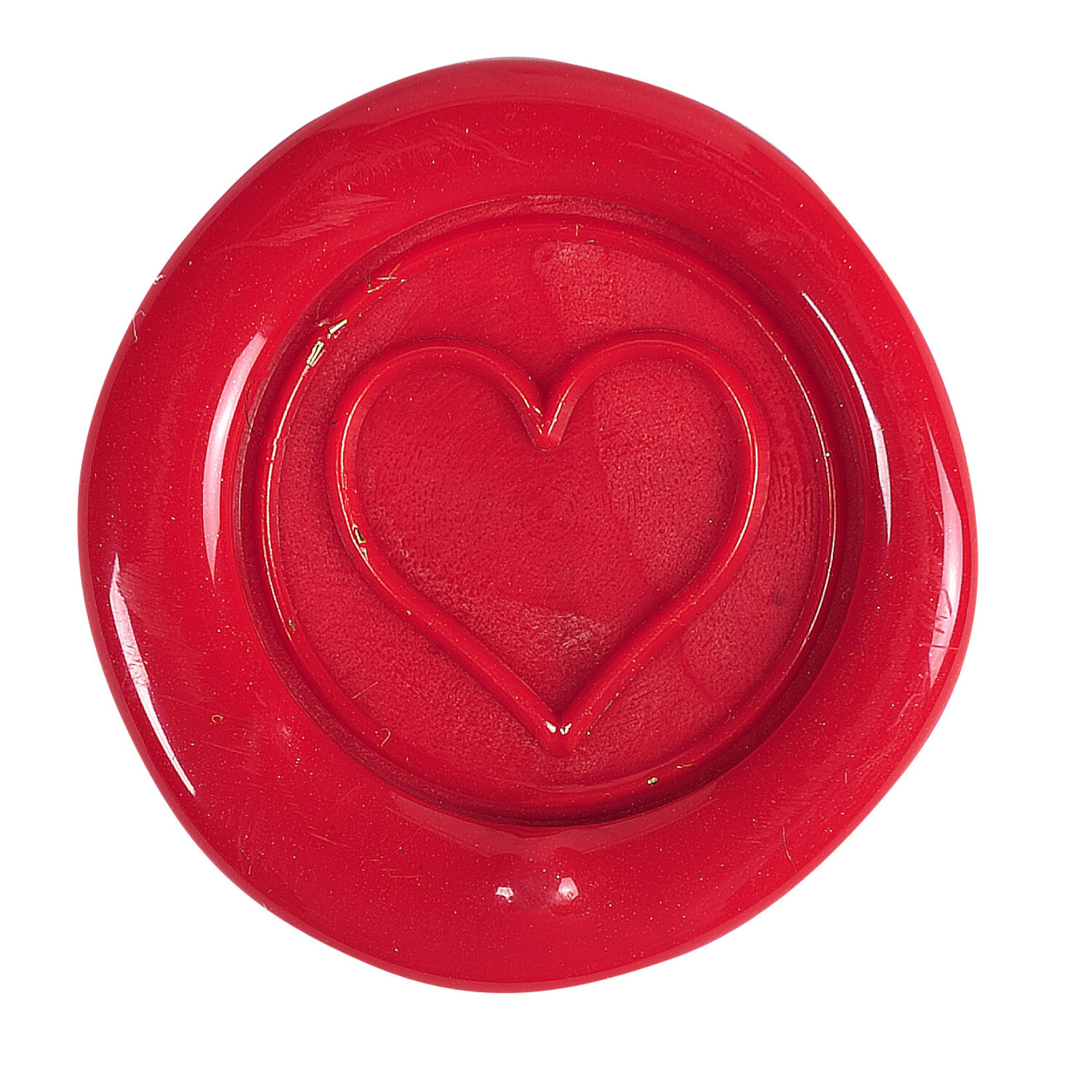 Siegelwachs Stangen, 6-teilig: Rotes Siegel mit Herzmotiv, ideal für elegante Briefversiegelung.