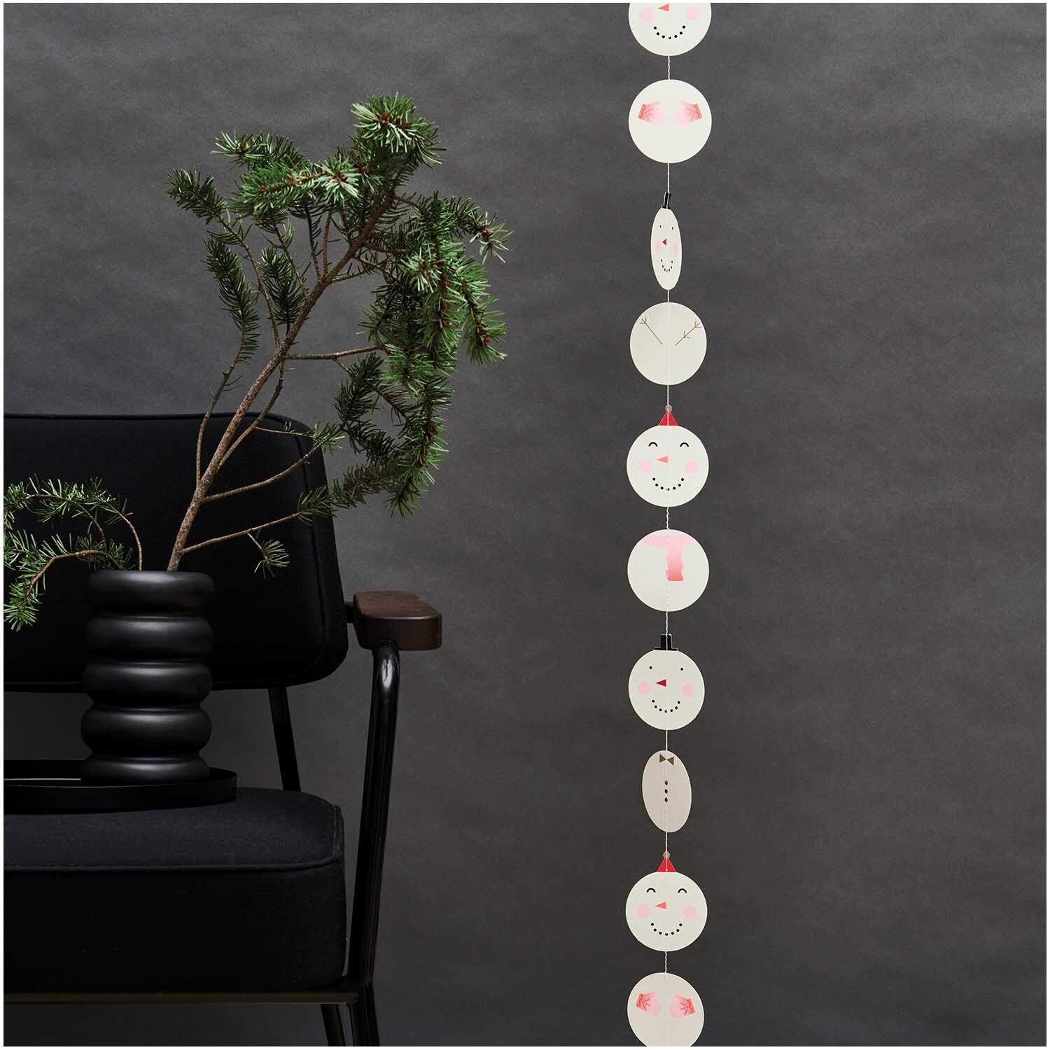Paper Poetry Genähte Girlande Schneemänner 2,3m Paper Poetry Genähte Girlande Schneemänner 2,3m