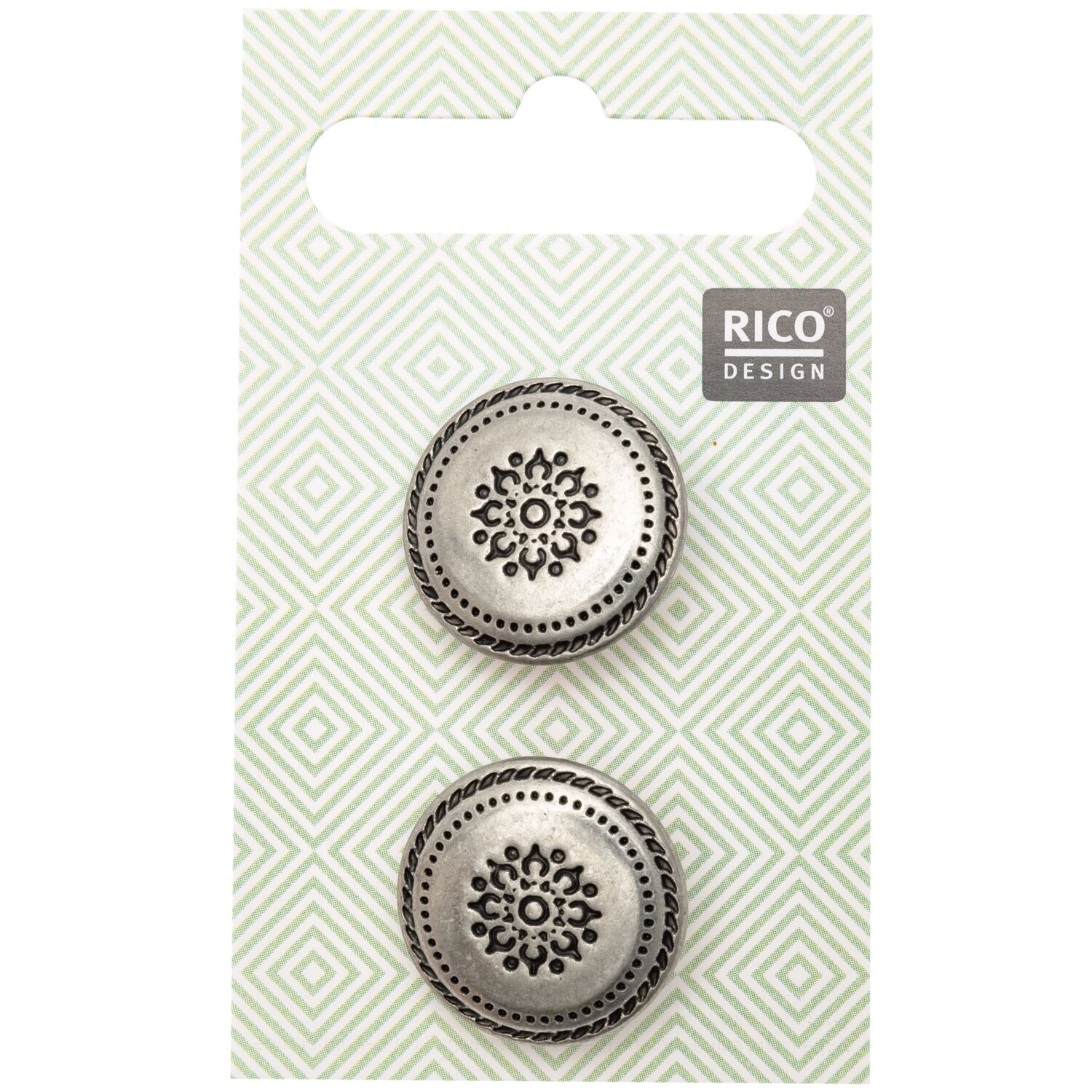 Trachtenknöpfe Ornamente 2x2cm 2 Stück von Rico Design
