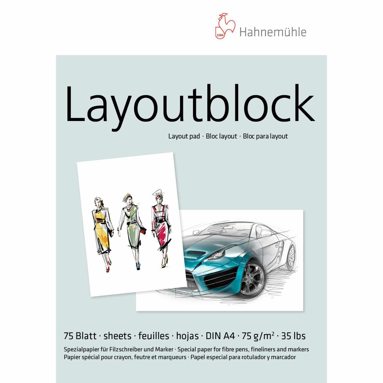 Layout-Block A4 75 Blatt