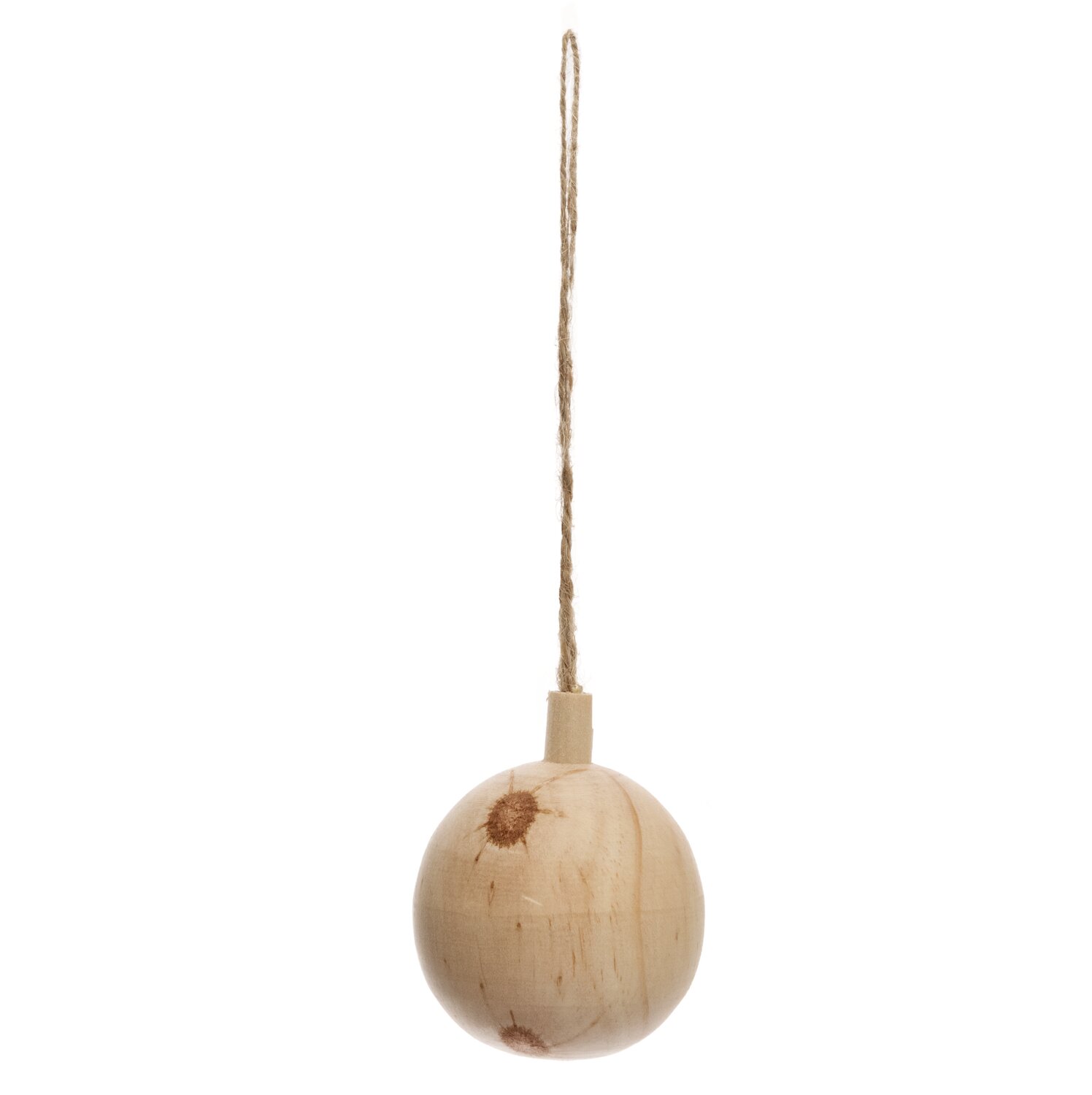 Baumschmuck Holzkugel natur: Dezente Holzkugel von Rico Design mit natürlicher Maserung und Juteband zum Aufhängen. Ideal für Weihnachtsdekoration.