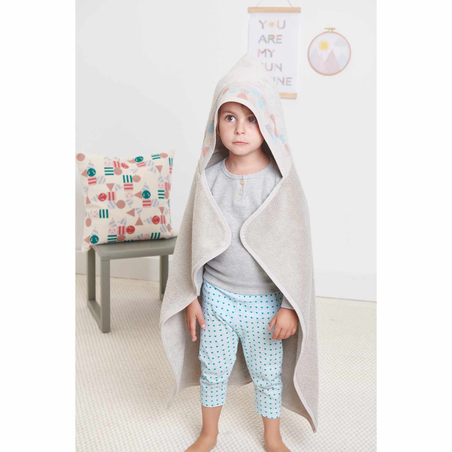 Jerseystoff Happy Baby Herzchen mint 72x100cm Jerseystoff Happy Baby Herzchen mint 72x100cm