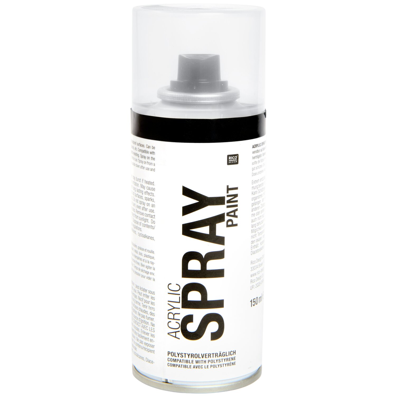Spray Paint 150ml, schwarz, von Rico Design. Ideal für kreative Projekte und Dekorationen.