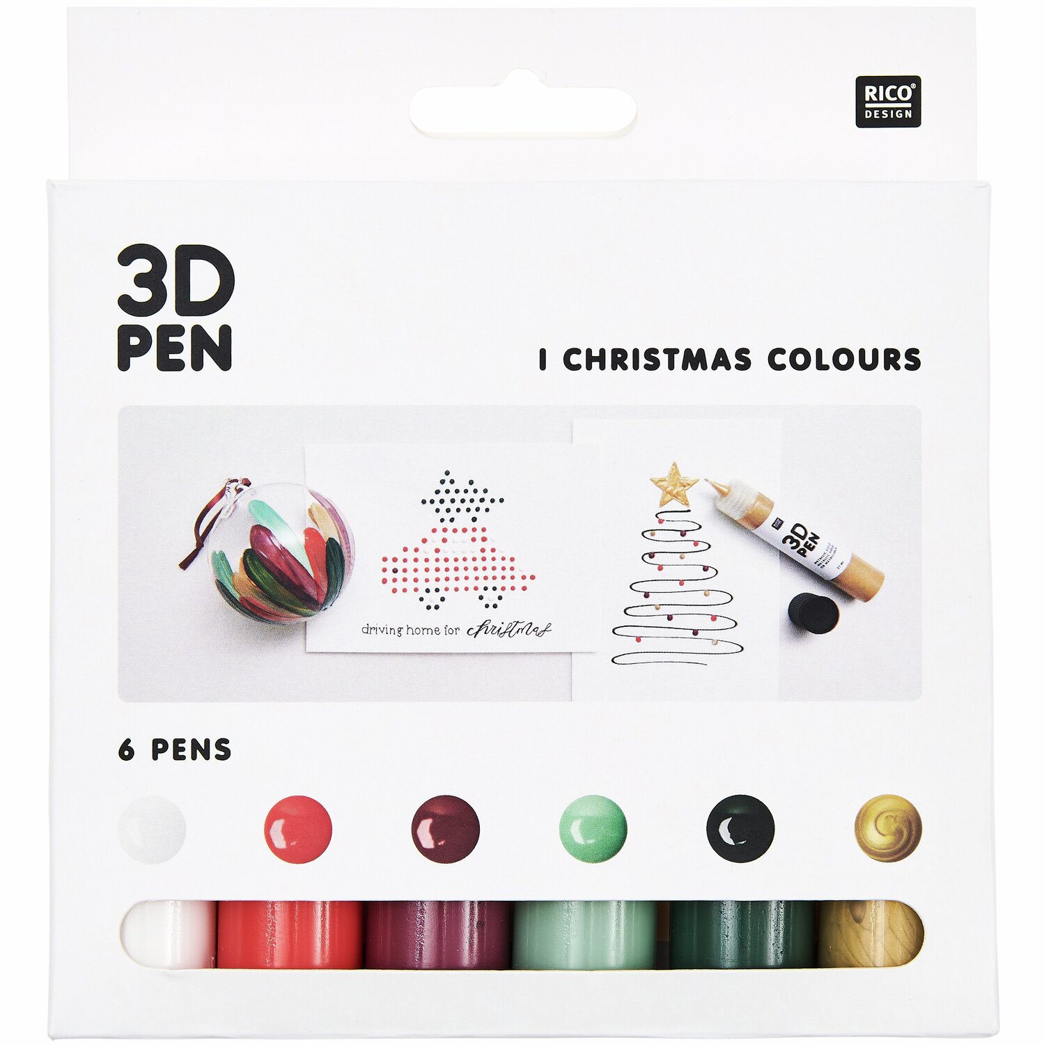 3D Pen - Set Weihnachten 6x27ml von Rico Design
