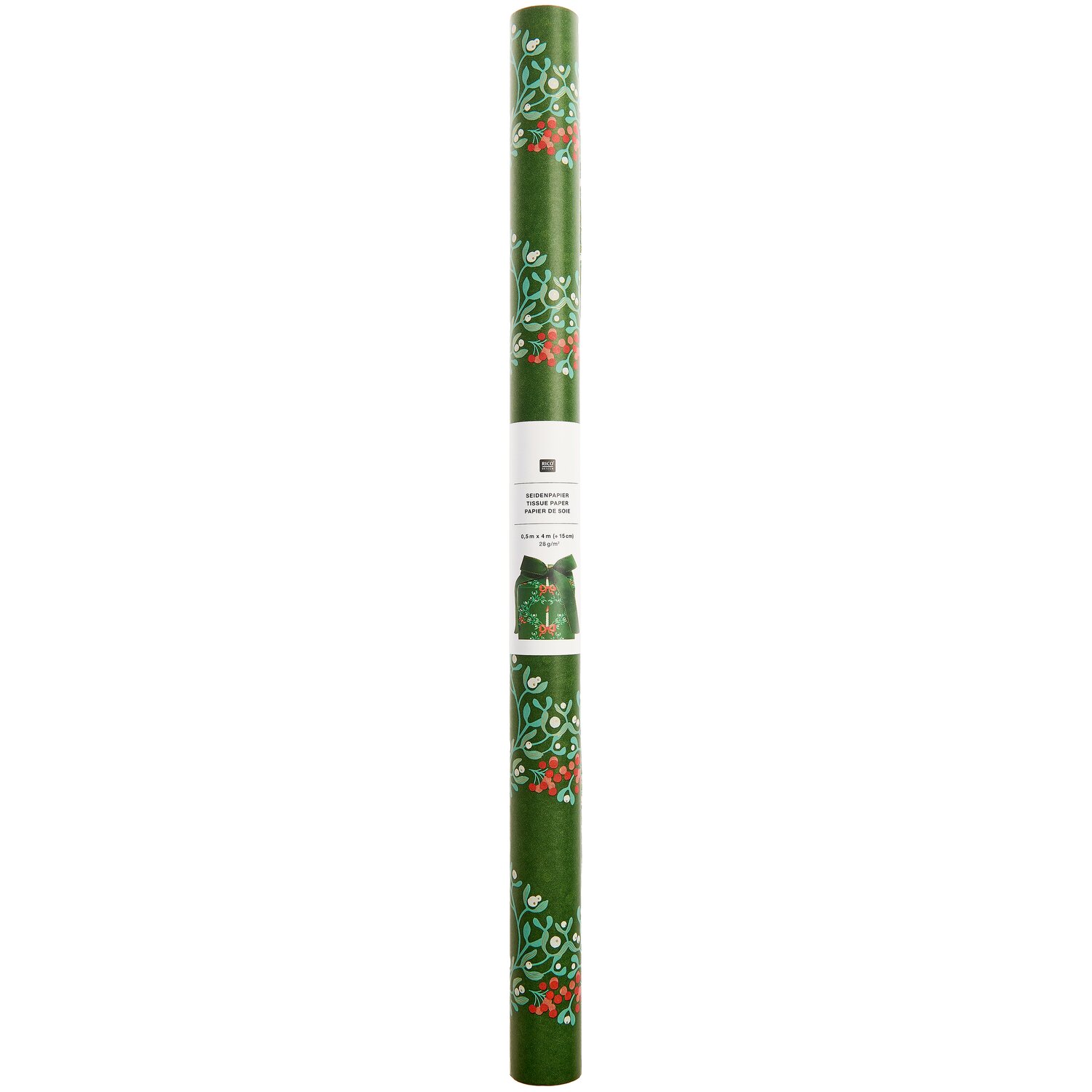 Seidenpapier Advent Mistelzweige Kerzen 50x415cm von Rico Design