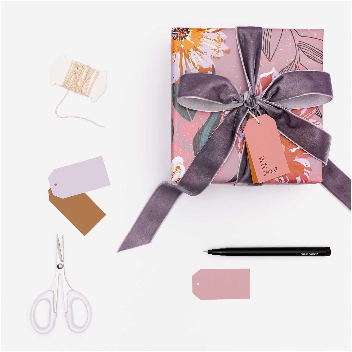 Paper Poetry Papieranhänger klein mauve 3x6cm 24 Stück