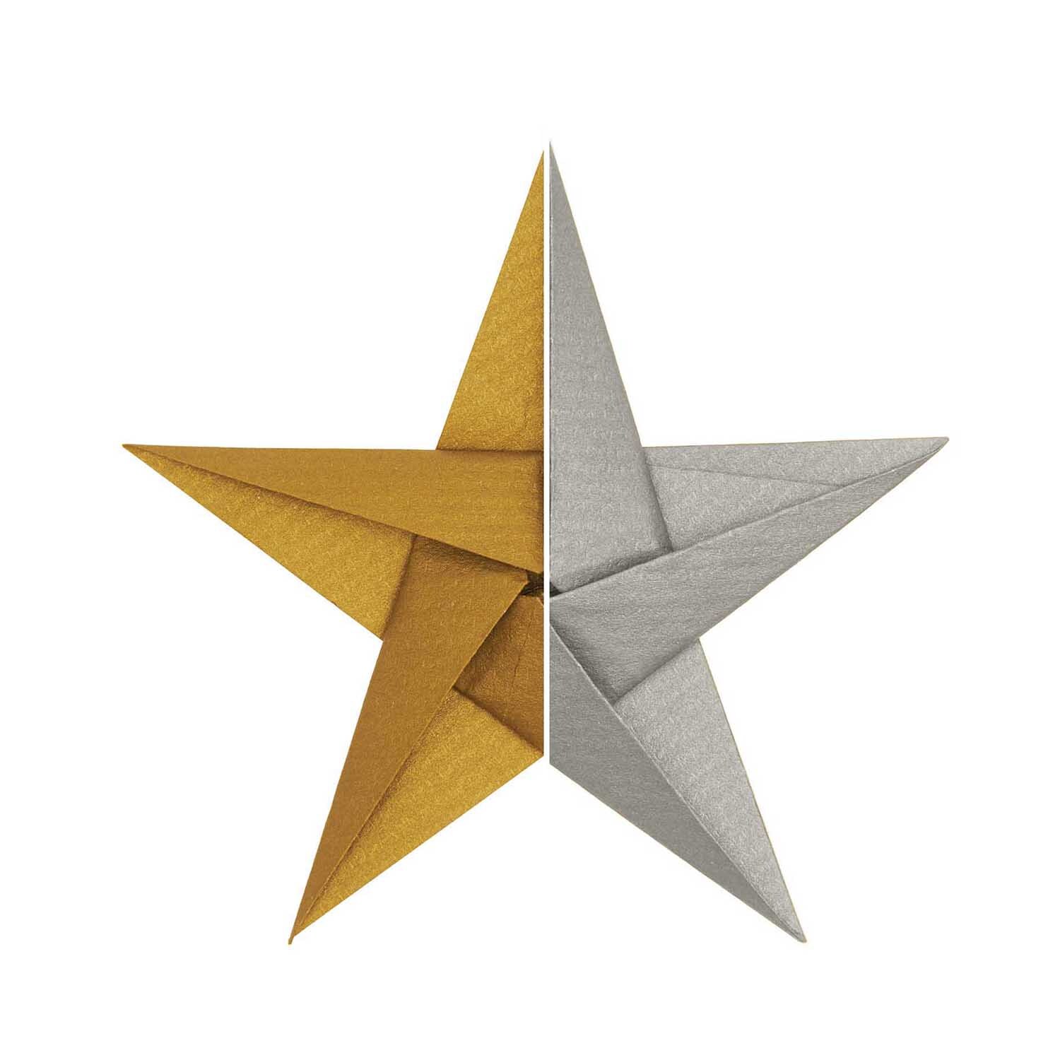 Rico Design Paper Poetry Bascetta Origamipapier Gold-Silber 15x15cm
