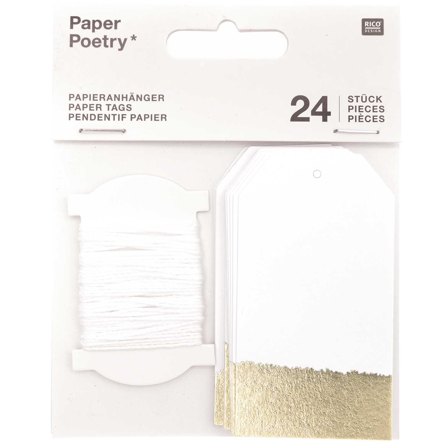 Paper Poetry Papieranhänger 4,5x8cm 24 Stück Paper Poetry Papieranhänger 4,5x8cm 24 Stück