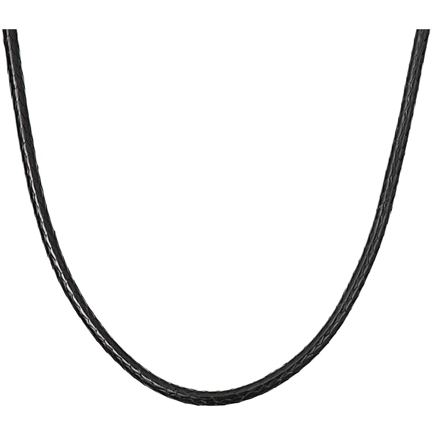 Big Charms Kette Lederoptik Schwarz