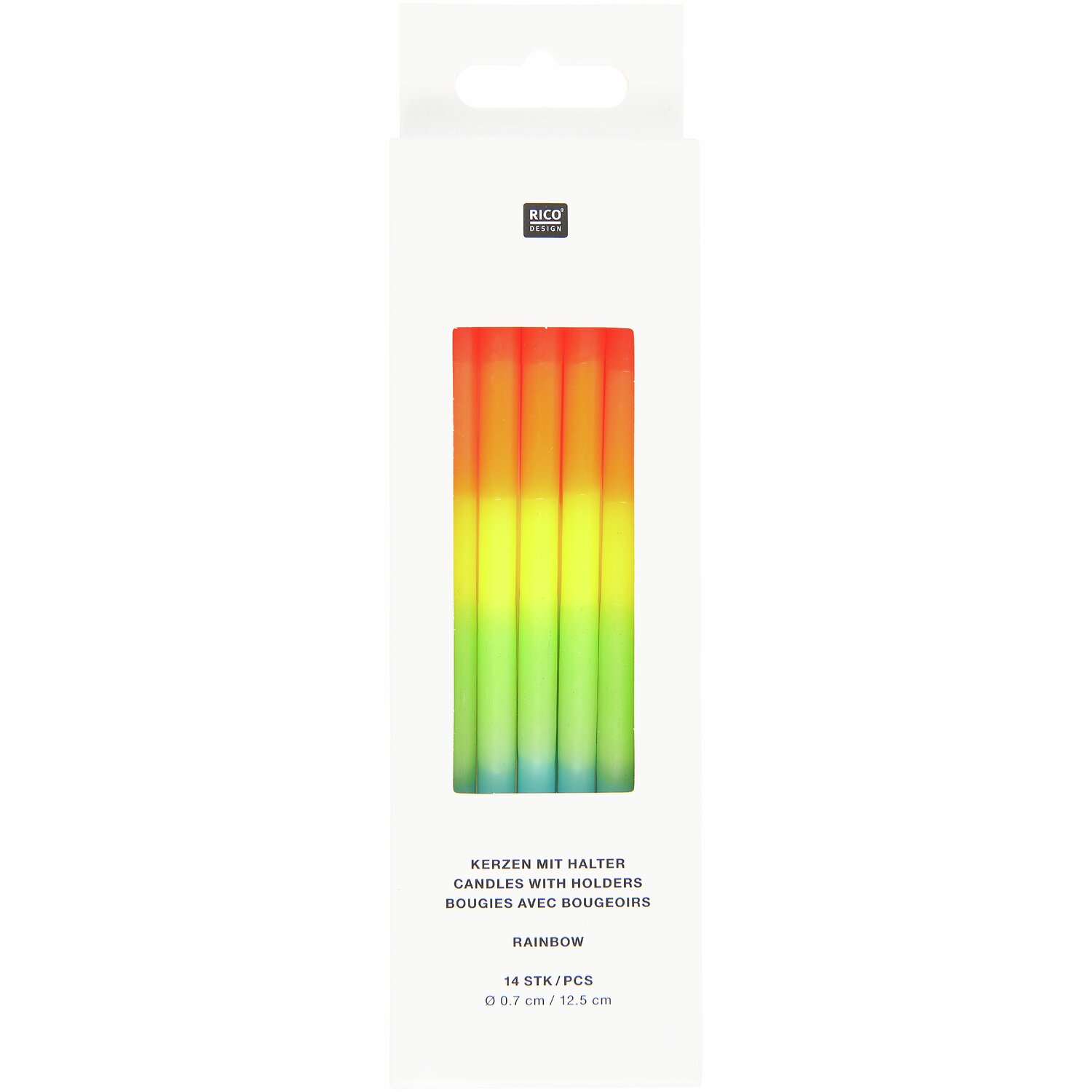 Kerzen Dip Dye Regenbogen Ø0,7x12,5cm von Rico Design
