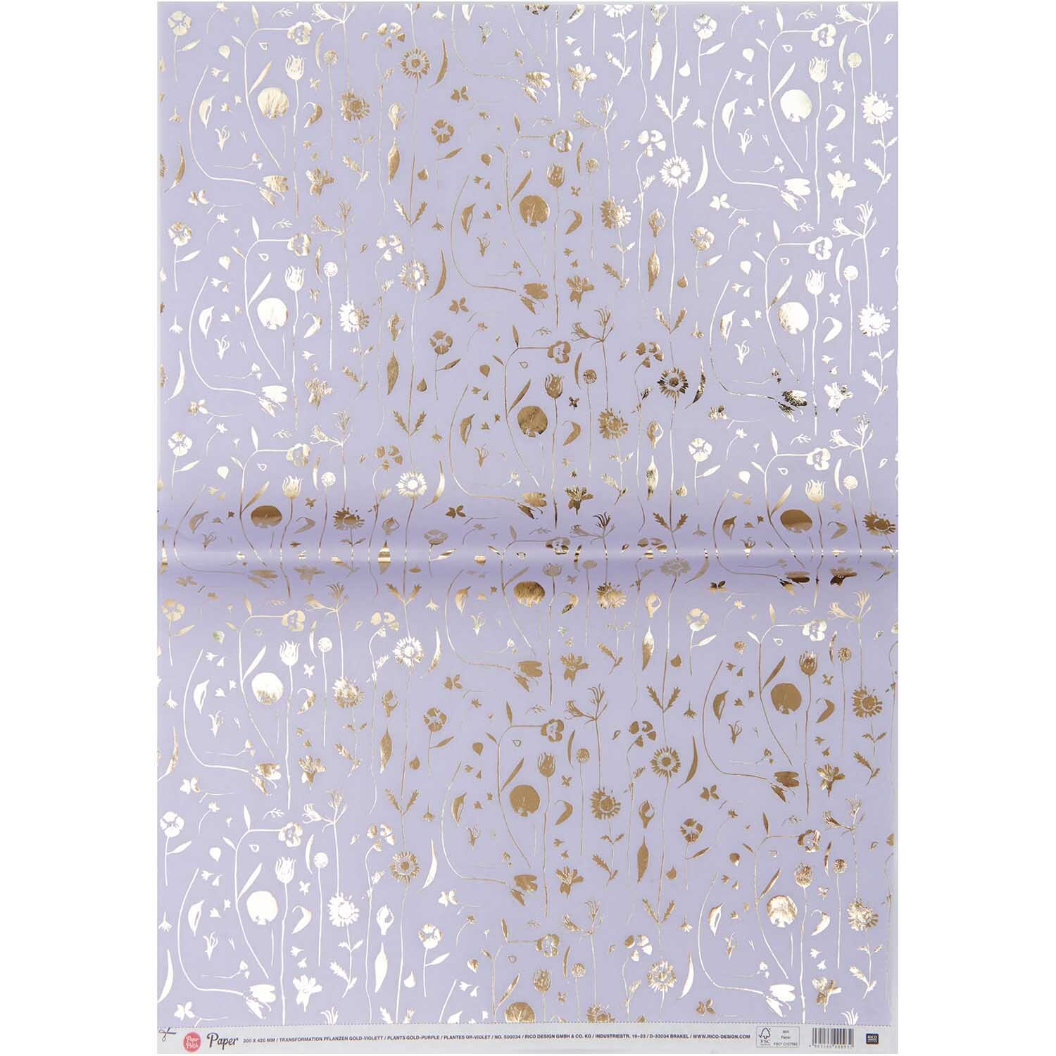 Paper Poetry Paper Patch Papier Pflanzen flieder-gold 30x42cm Paper Poetry Paper Patch Papier Pflanzen flieder-gold 30x42cm