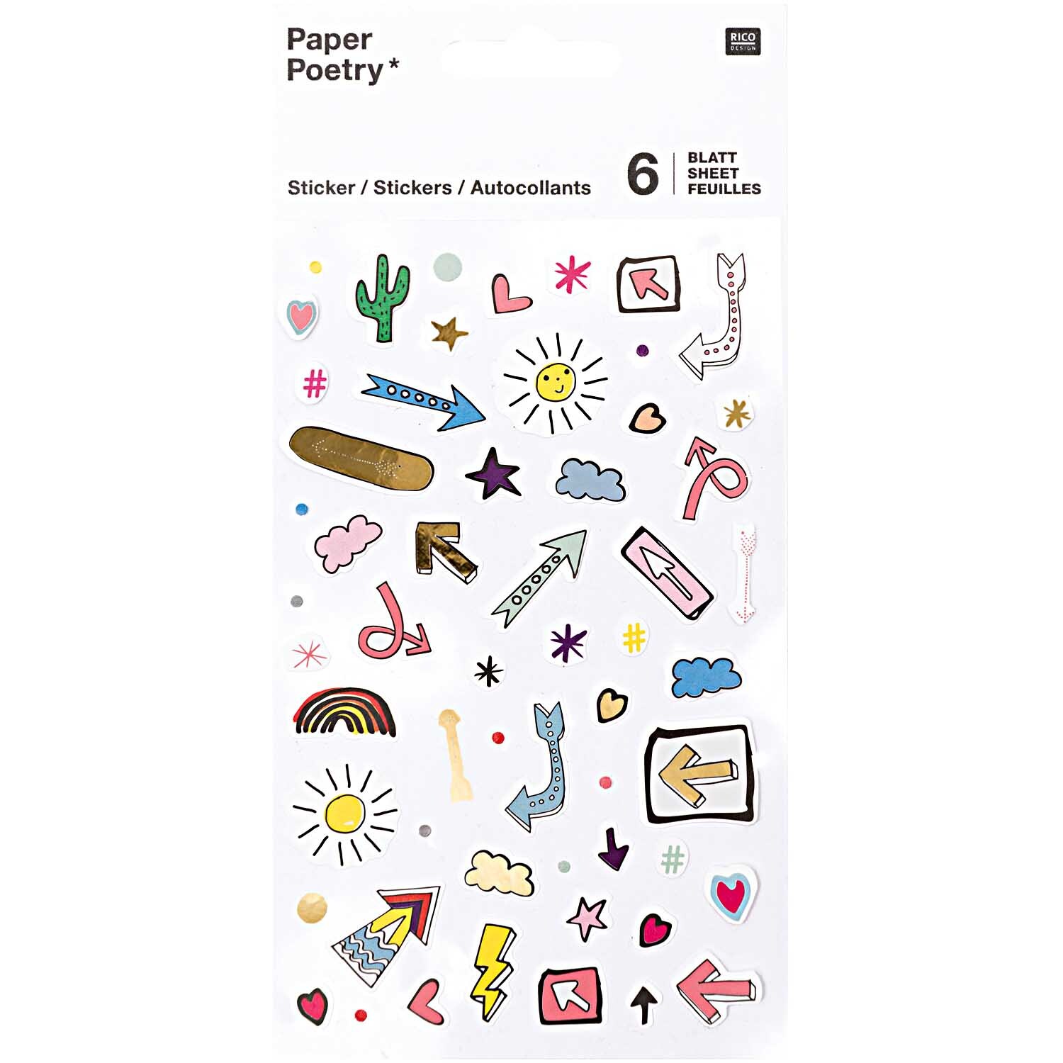 Paper Poetry Sticker Pfeile 6 Blatt Paper Poetry Sticker Pfeile 6 Blatt