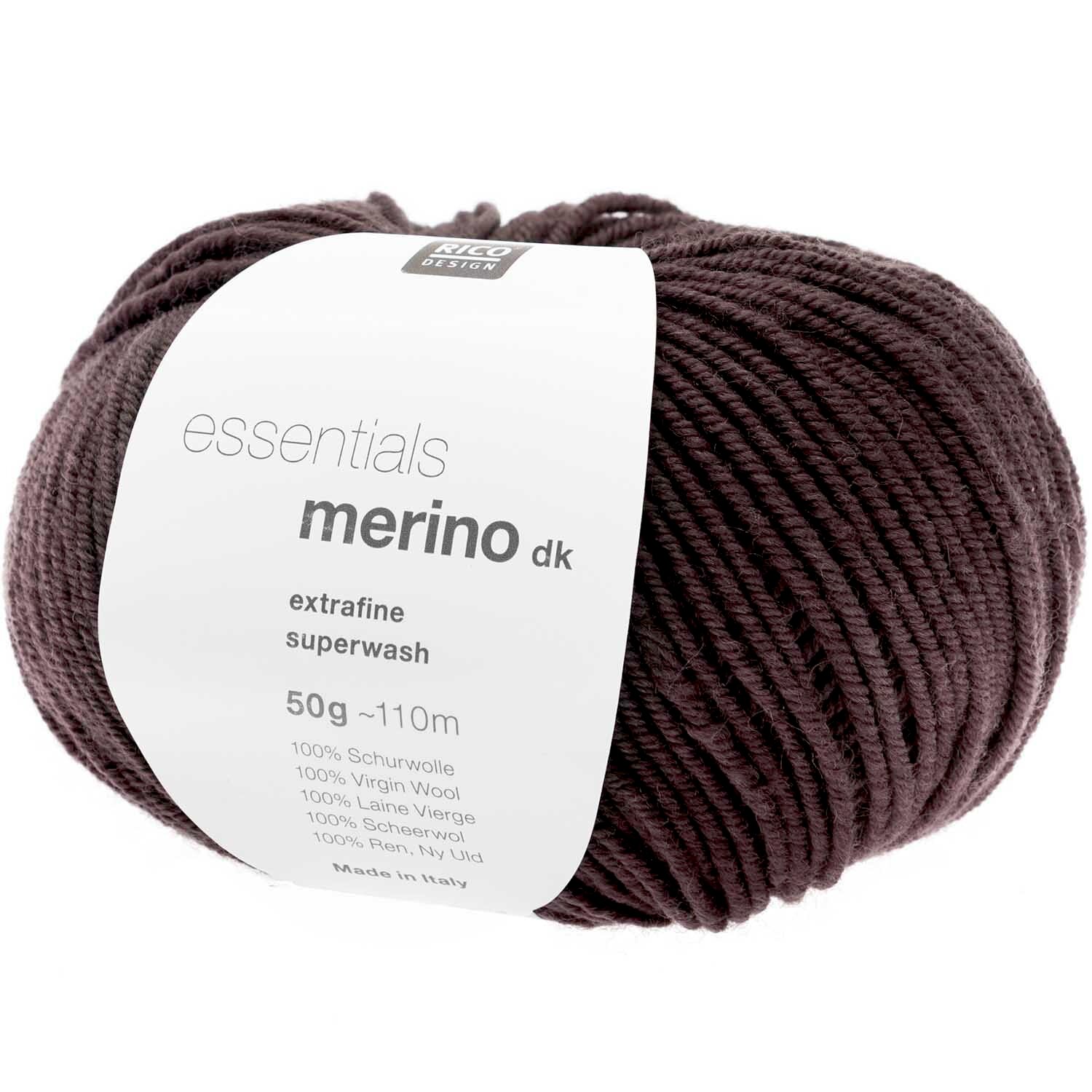 Essentials Merino dk 50g 110m Farbe Dunkellila von Rico Design