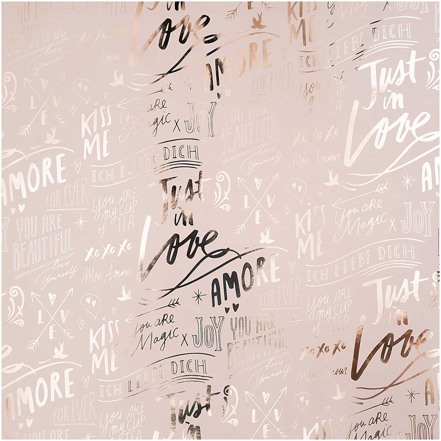 Paper Poetry Geschenkpapier It must be love rosa 70cm 2m Hot Foil Paper Poetry Geschenkpapier It must be love rosa 70cm 2m Hot Foil