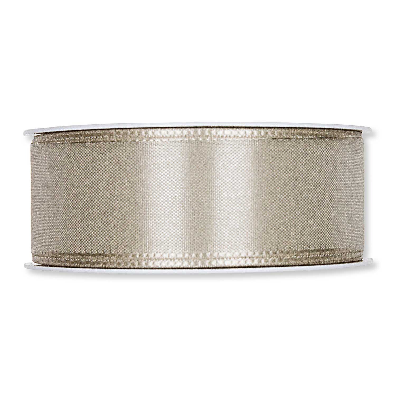 Taftband 40mm 5m von Halbach in Perlglanzoptik, ideal für Dekorationen und Geschenkverpackungen.