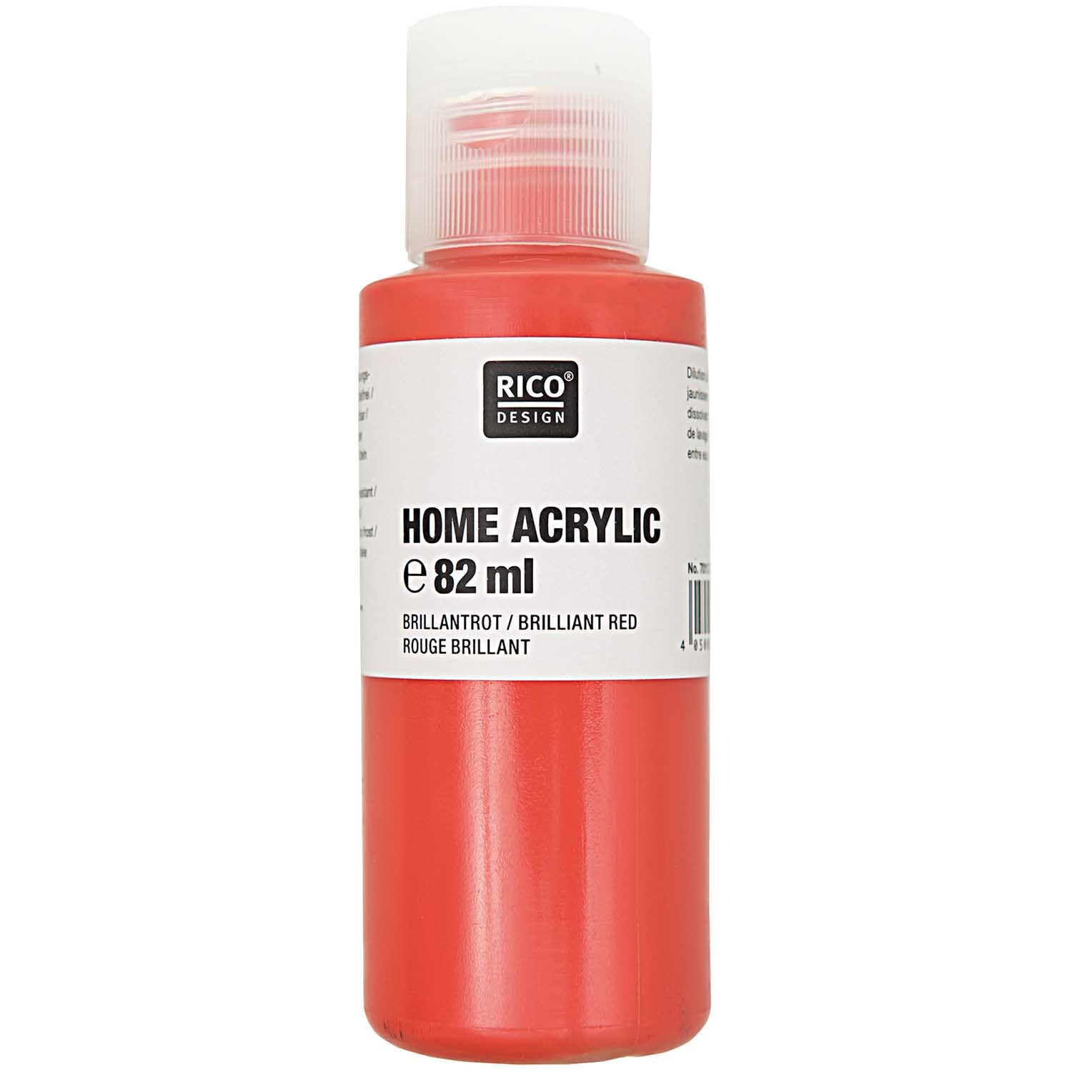 Home Acrylic von Rico Design in leuchtendem Rot, 82 ml Flasche, ideal für kreative Projekte.