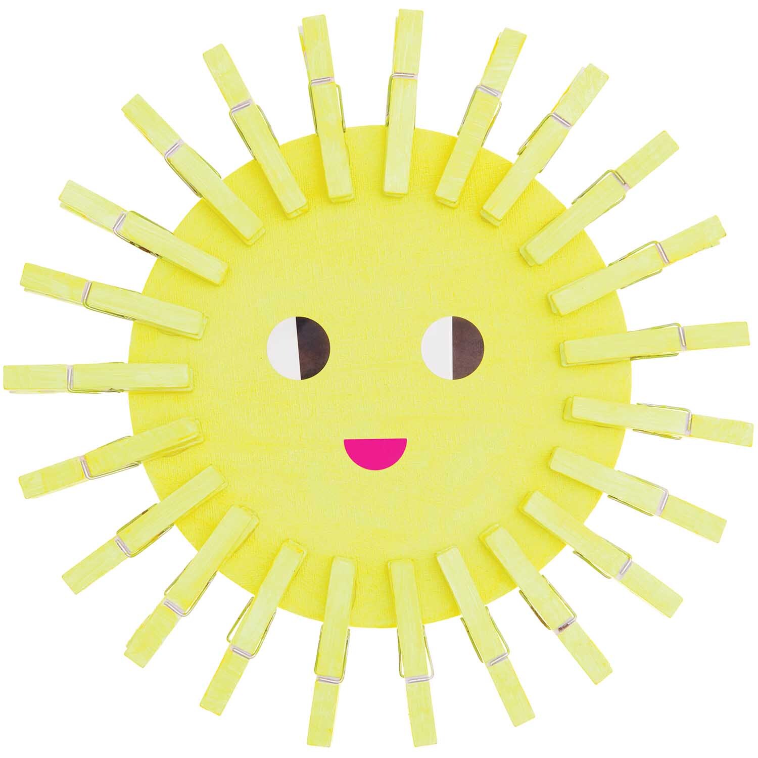 Bastelset Sonne mit Holzklammern