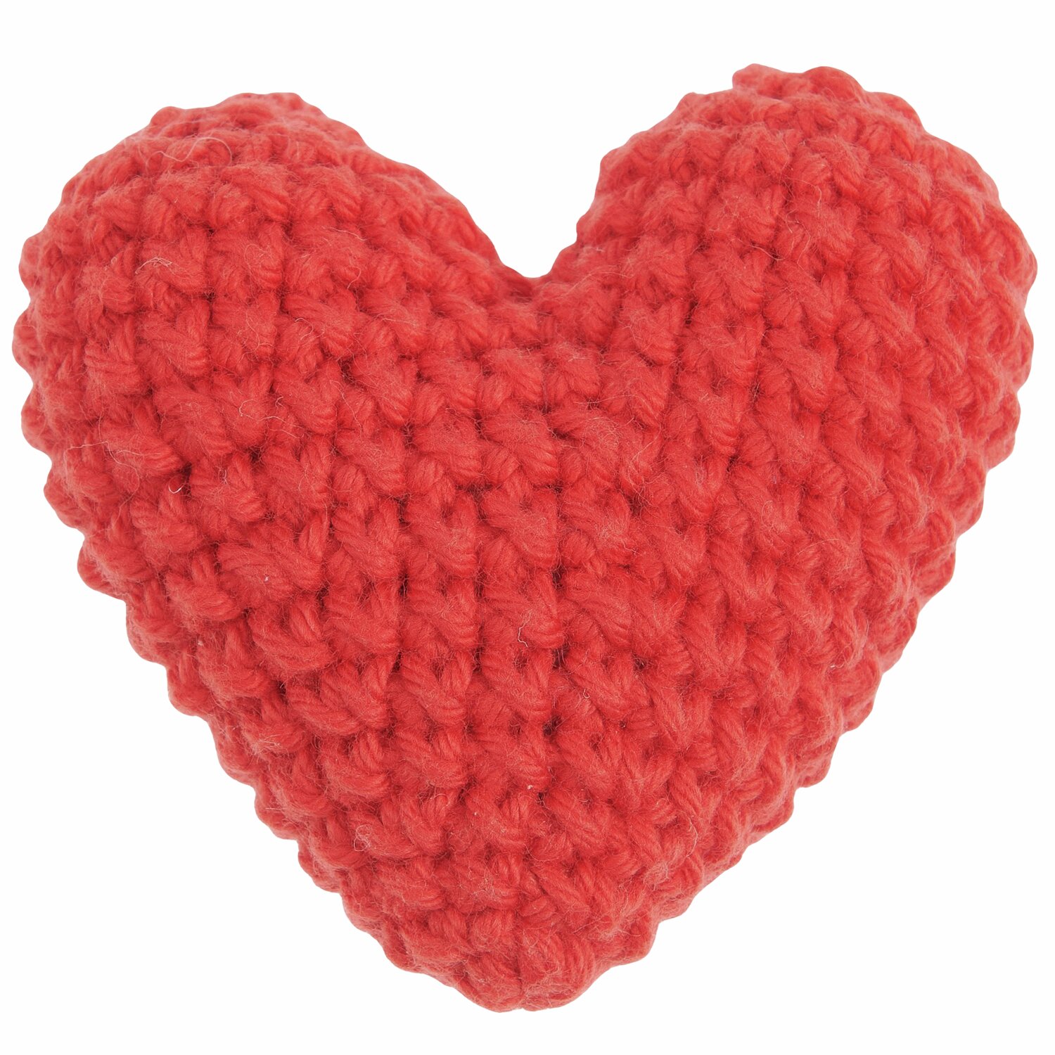 Ricorumi Häkelset Schlüsselanhänger - Chingu Sky: Rotes, gehäkeltes Herz aus weicher Wolle, ideal als dekorativer Anhänger.