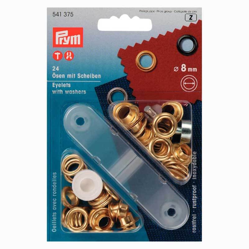 Ösen mit Scheiben gold 8mm 24 Stück