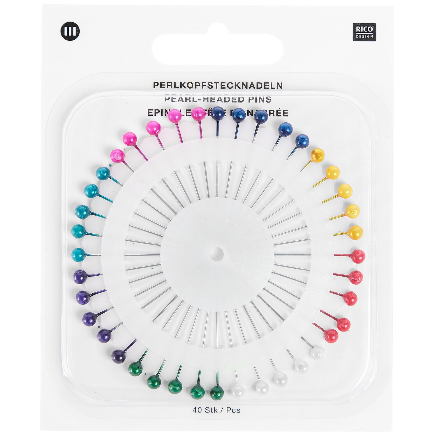 Stecknadeln mit Perlkopf 40 Stück von Rico Design