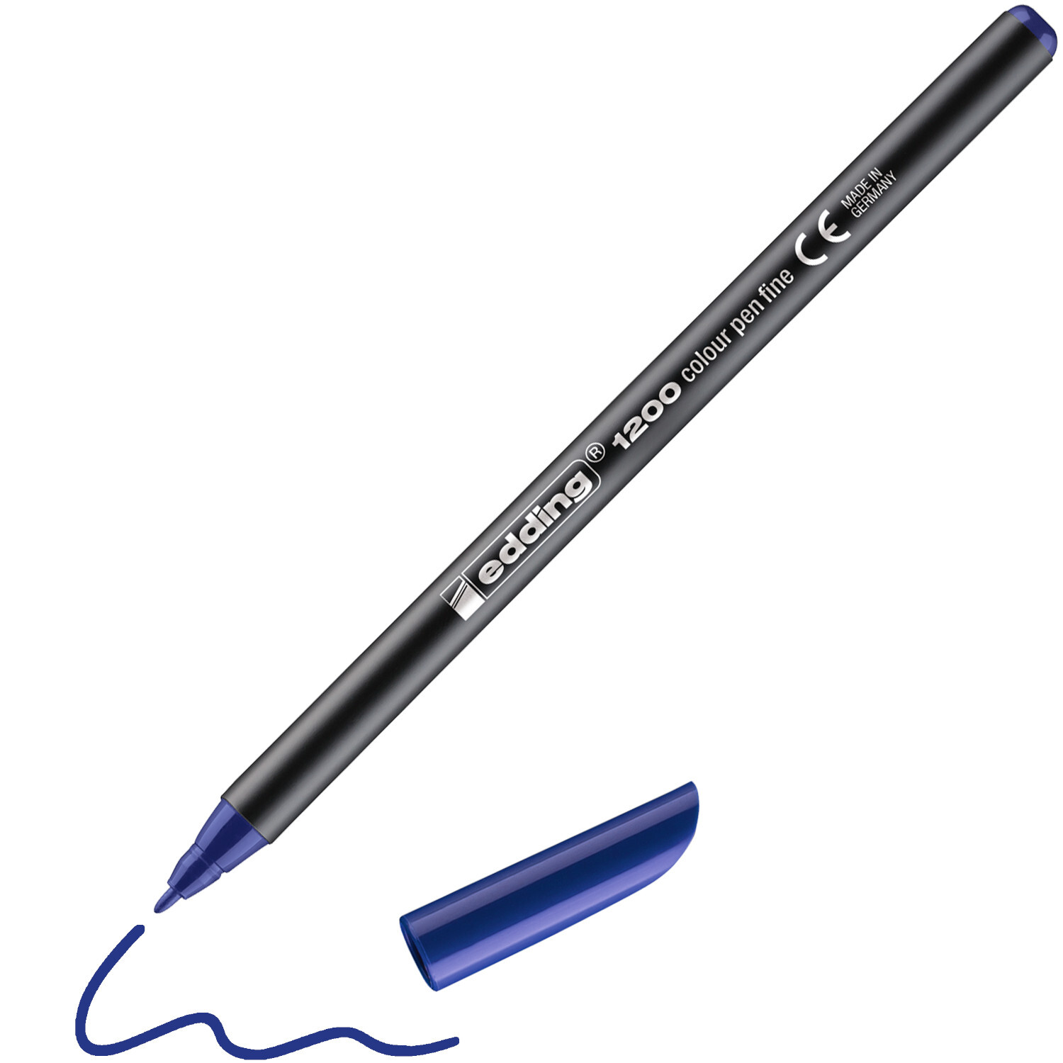 1200 colour pen 0,5-1mm Farbe Blau von edding International 1200 colour pen 0,5-1mm, edding: Blauer Stift mit abnehmbarer Kappe, ideal für präzises Zeichnen.