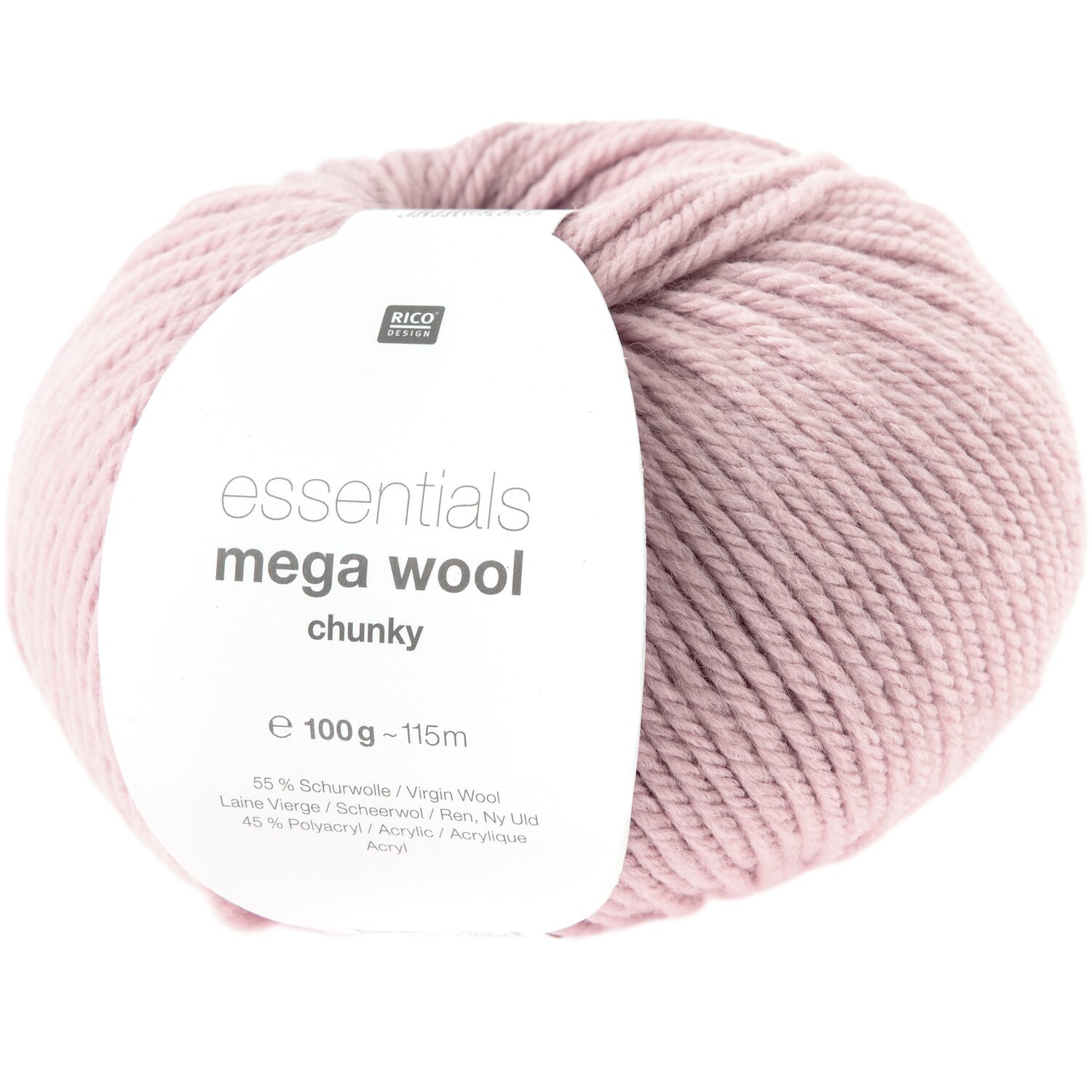Essentials Mega Wool chunky 100g 115m Farbe Rosa von Rico Design