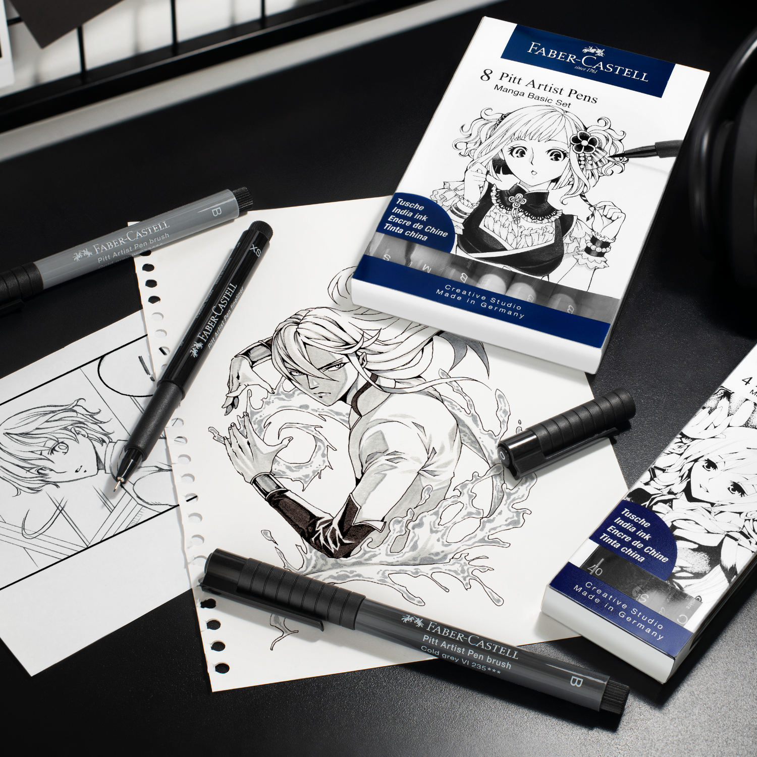 Pitt Artist Pen Tuschestift Manga Black Set Pitt Artist Pen Tuschestift Manga Black Set