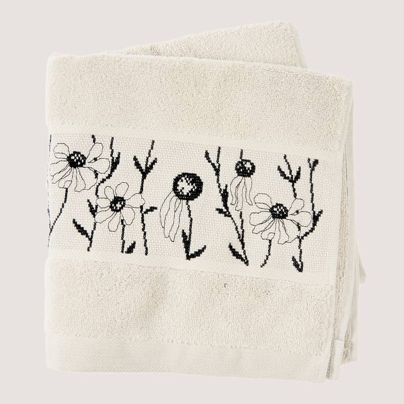 Stickset Handtuch Hellbeige Modell 80853 aus Stickbuch 186