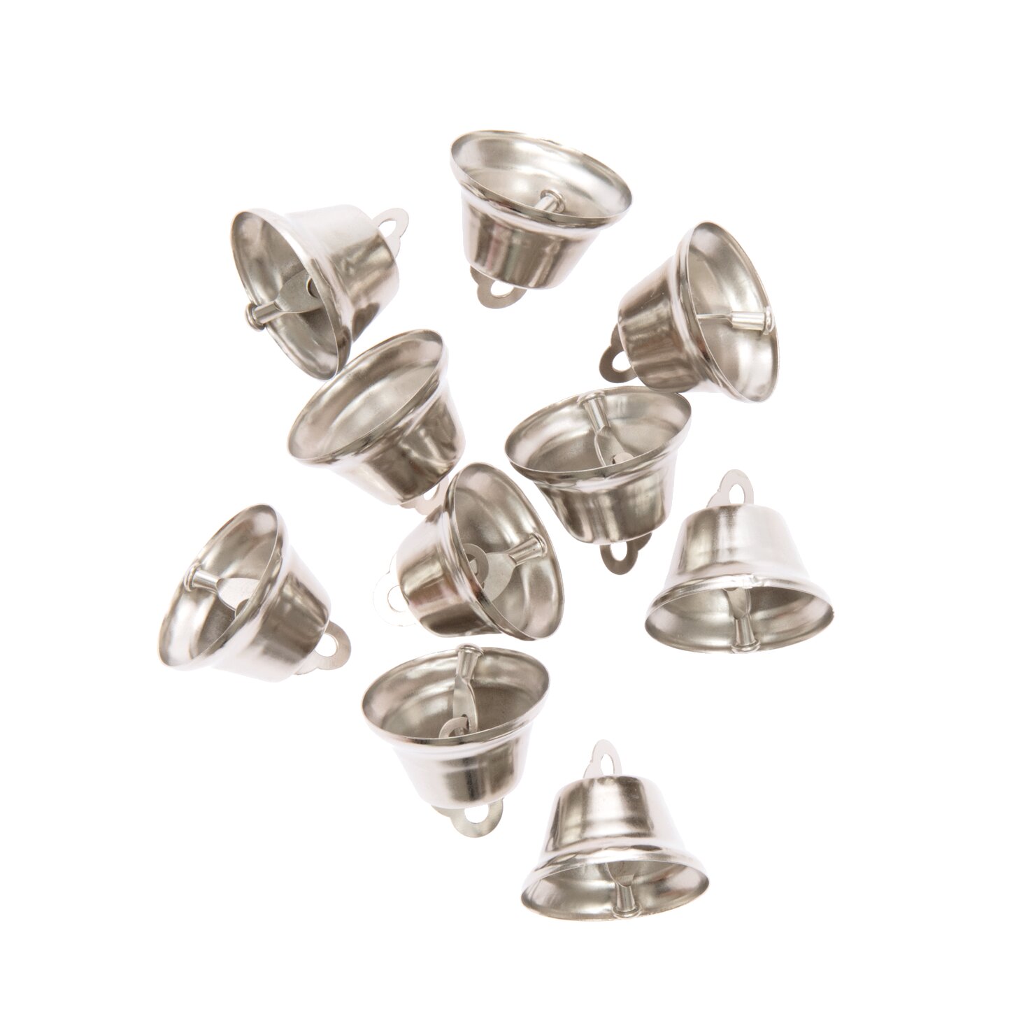 Rico Design Metallglöckchen silberfarbig 3x2,8cm 10 Stück