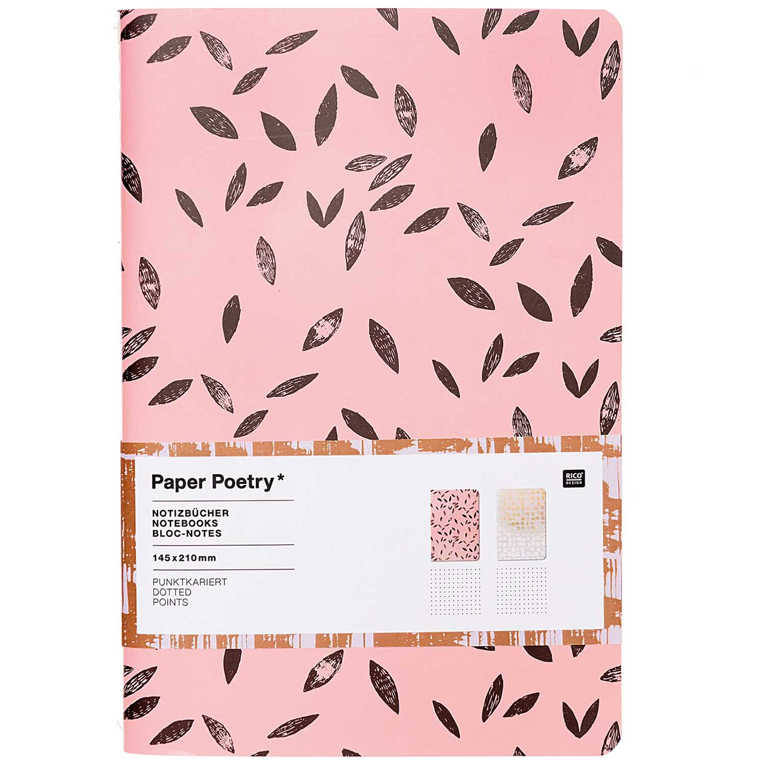 Paper Poetry Notizbücher koralle-grau A5 punktkariert 40 Seiten 2 Stück Paper Poetry Notizbücher koralle-grau A5 punktkariert 40 Seiten 2 Stück