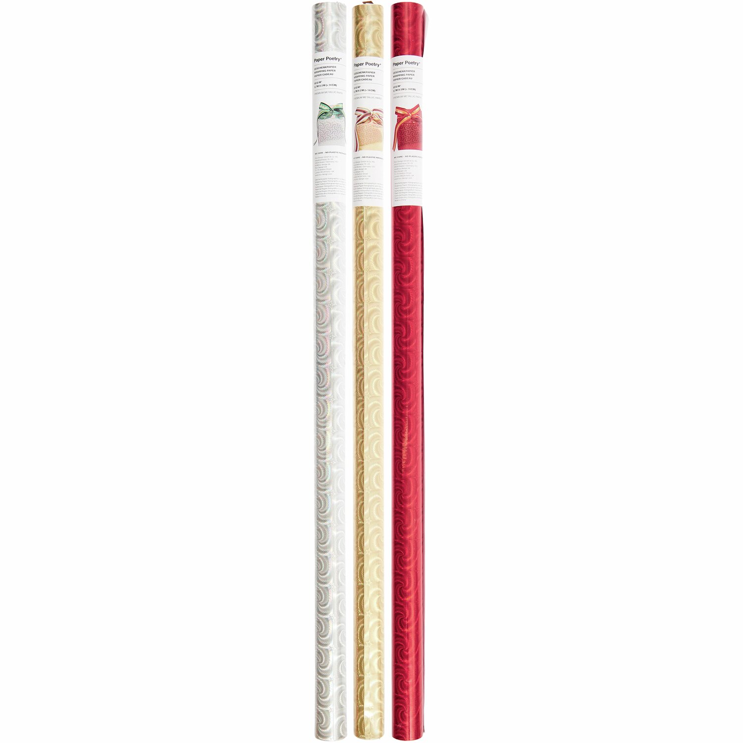 Paper Poetry Geschenkpapier holographisch mit Sternen 200x70cm 80g/m² Farbe Silber von Rico Design