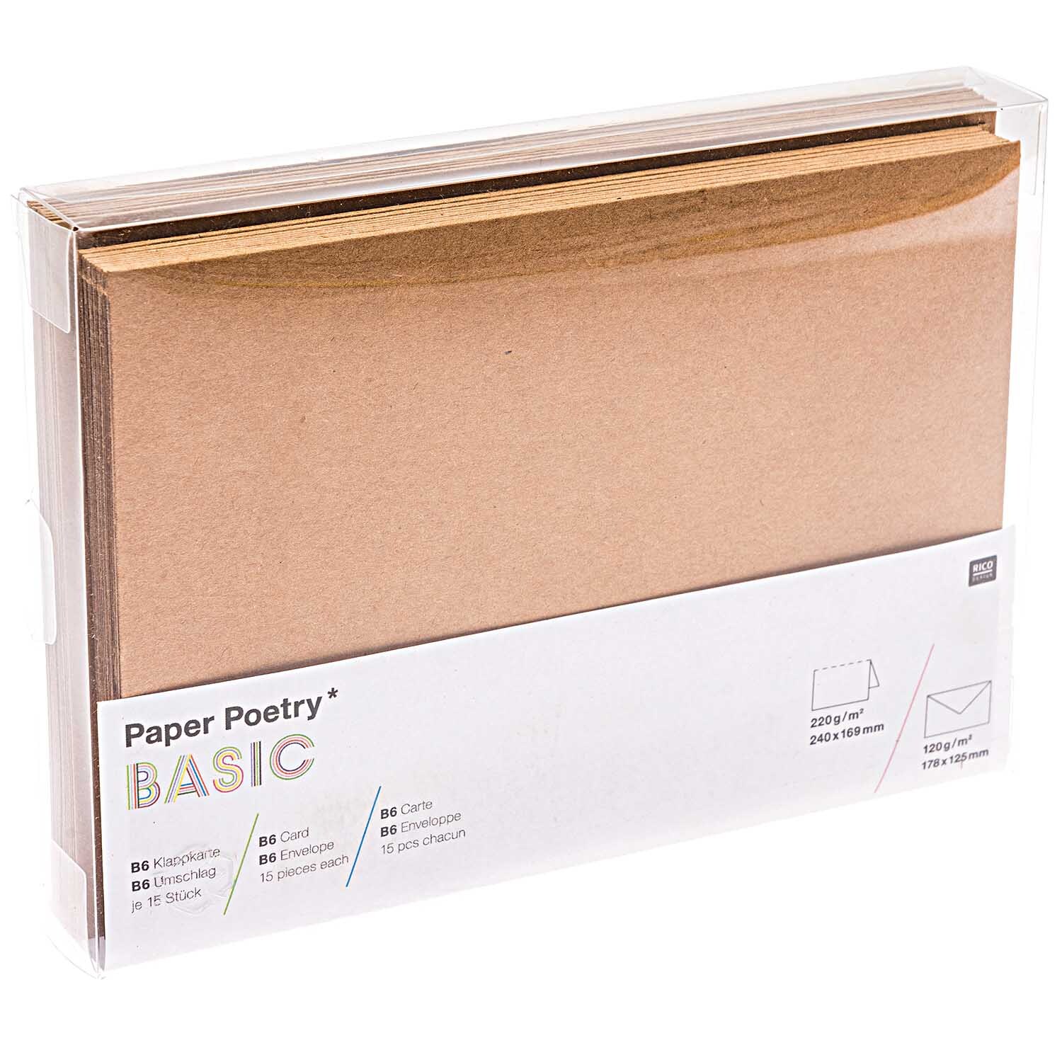 Paper Poetry Kartenset Basic Kraftpapier B6/B6