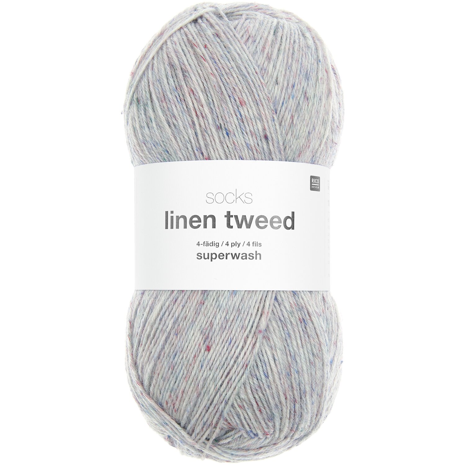Socks Linen Tweed 4-fädig 100g 420m Farbe Veilchen von Rico Design
