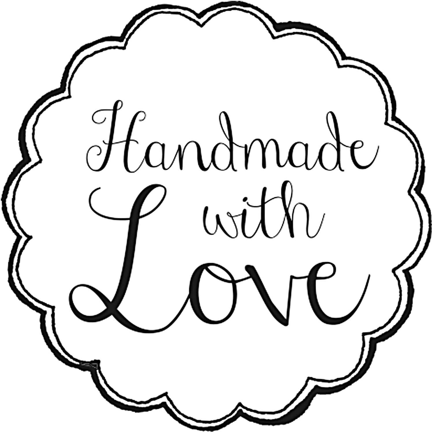 Stempel rund handmade with love 3,5cm