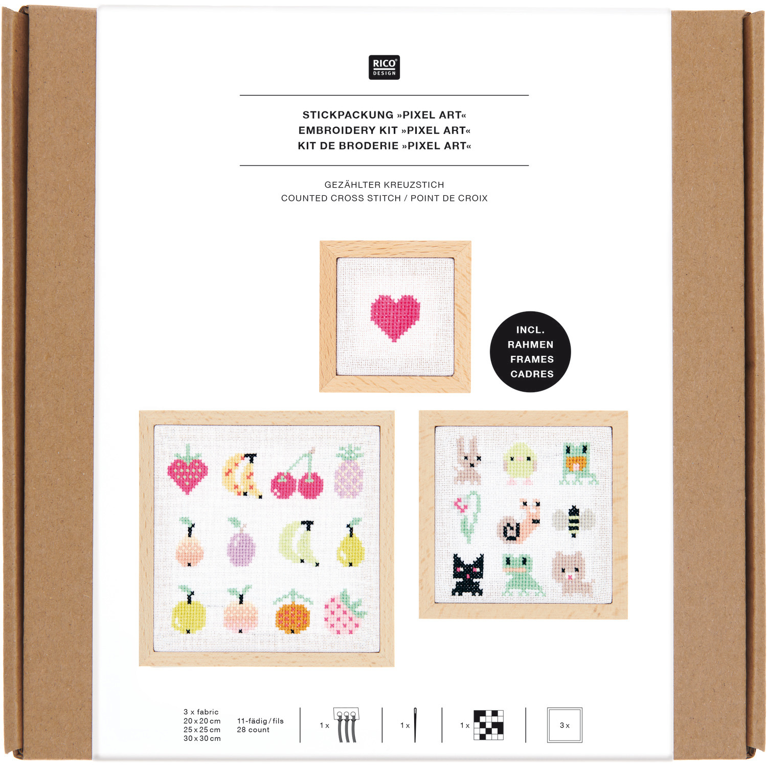 Stickpackung Pixel Art 3er Set Stickpackung Pixel Art 3er Set