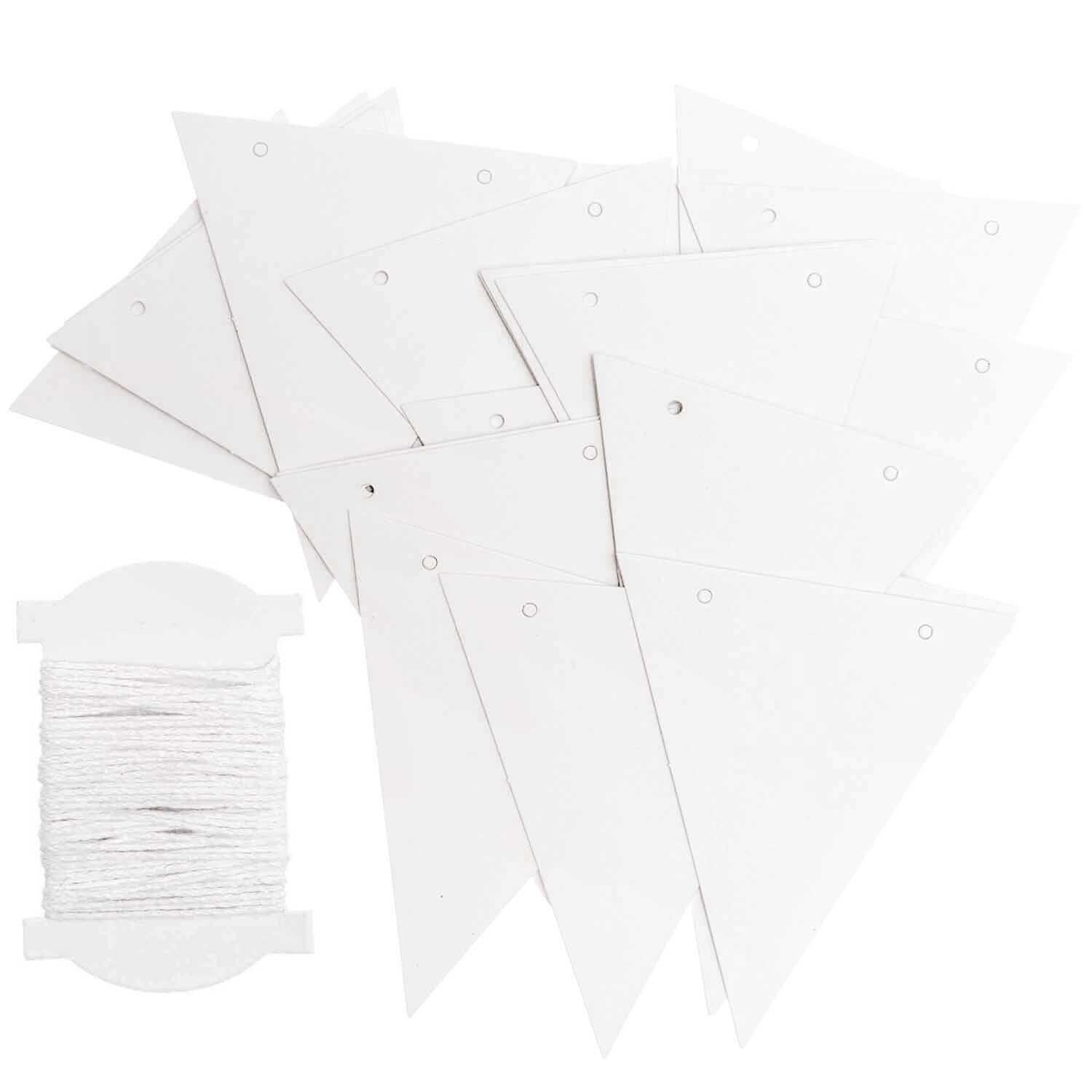 Papierwimpel weiß 6,5x7,5cm 24 Stück Papierwimpel weiß 6,5x7,5cm 24 Stück