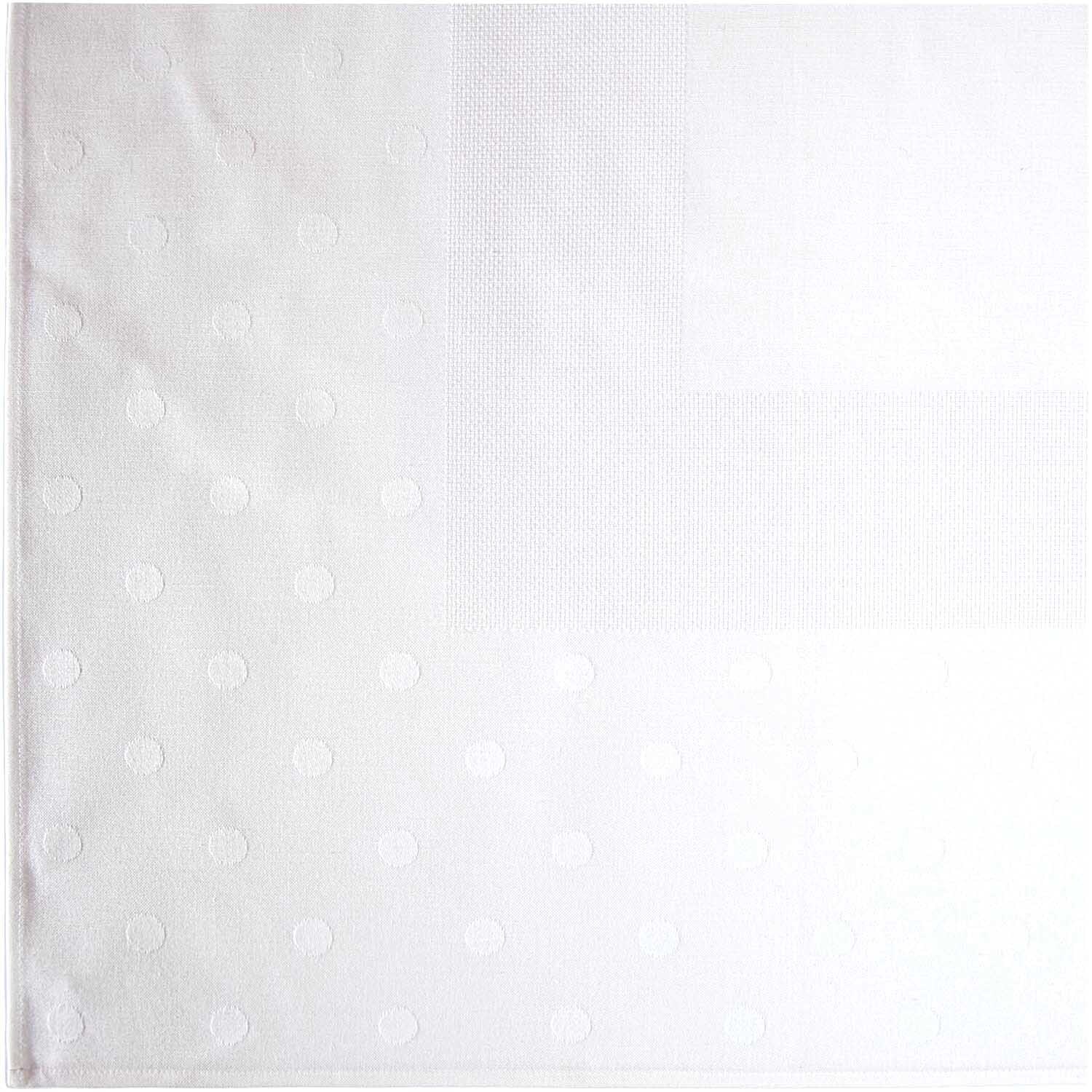 Tischdecke weiß mit Tupfen 90x90cm