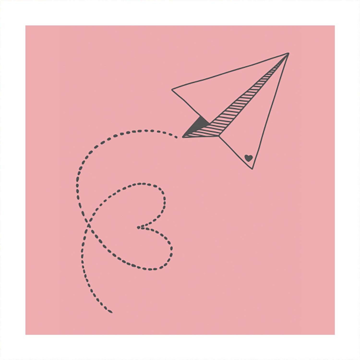 Stempel Flieger rosa 35x45mm