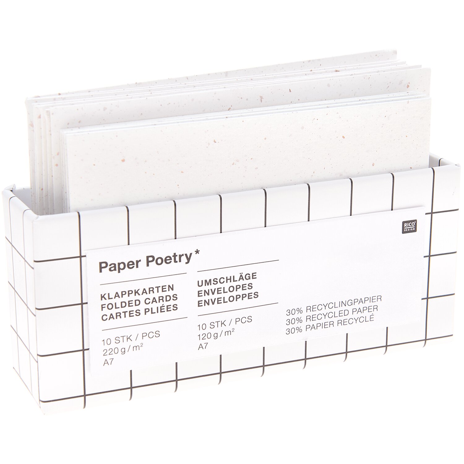 Paper Poetry Kartenset offwhite C7/A7 20-teilig von Rico Design