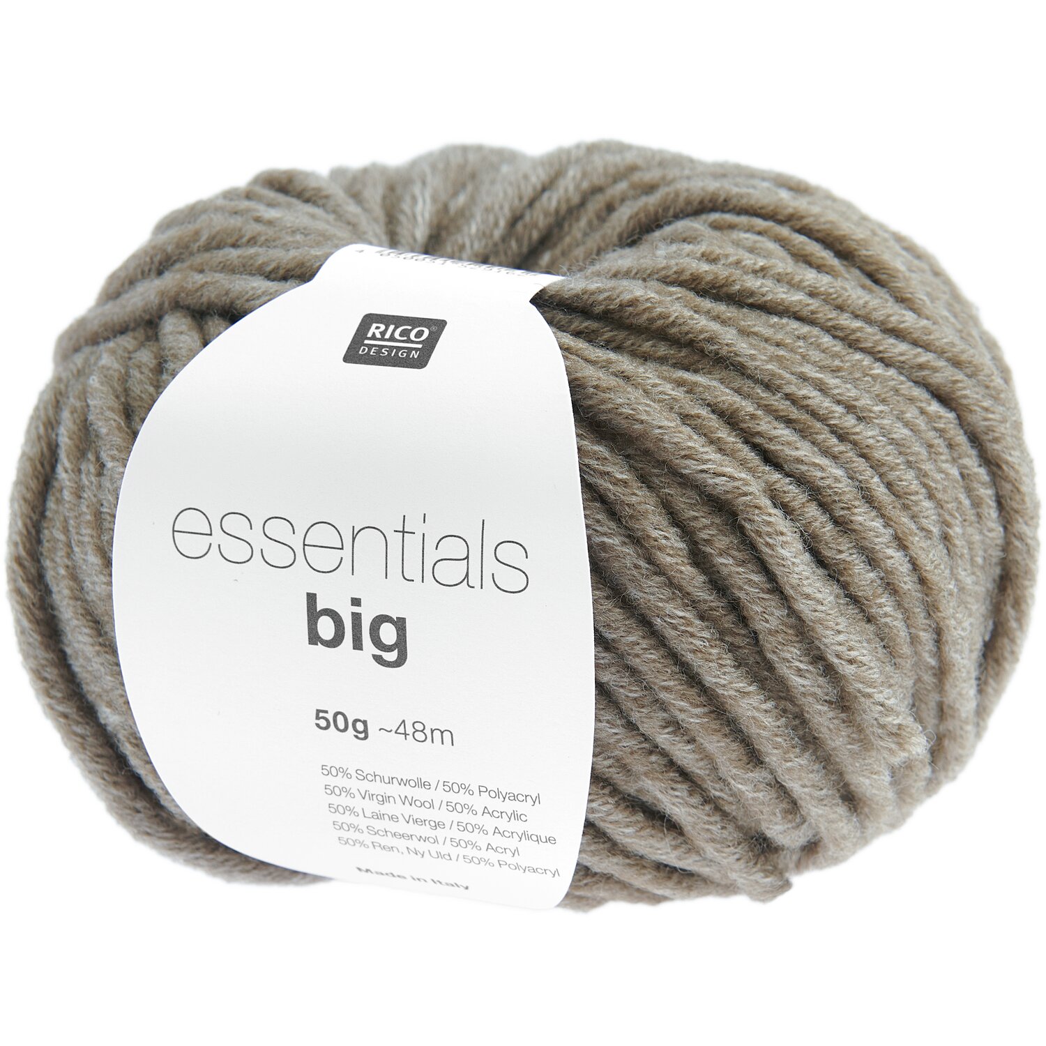Essentials Big: Weiches Garn in Beige Melange von Rico Design, ideal für Strickprojekte.