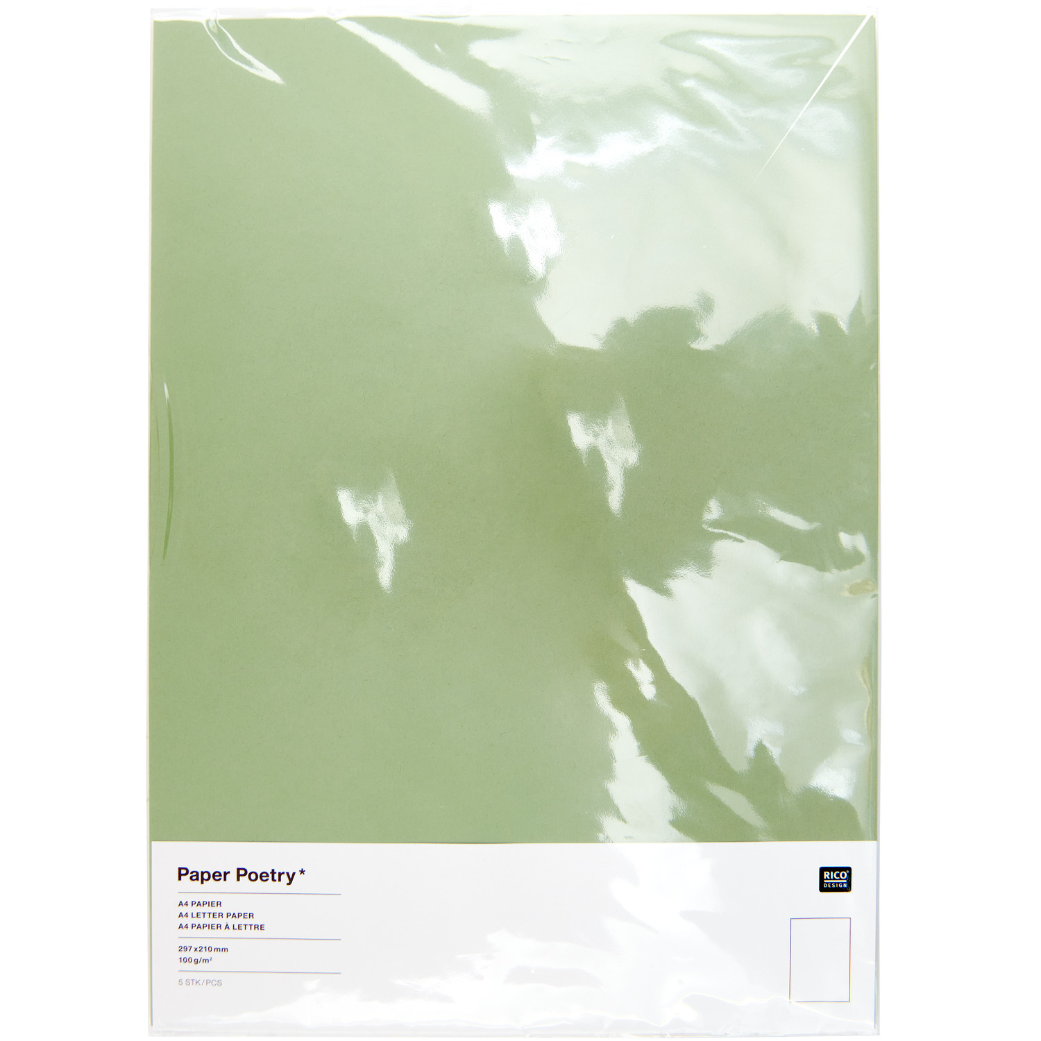 Bogen Essentials A4 5 Stück in lindgrün von Rico Design, ideal für kreative Projekte.