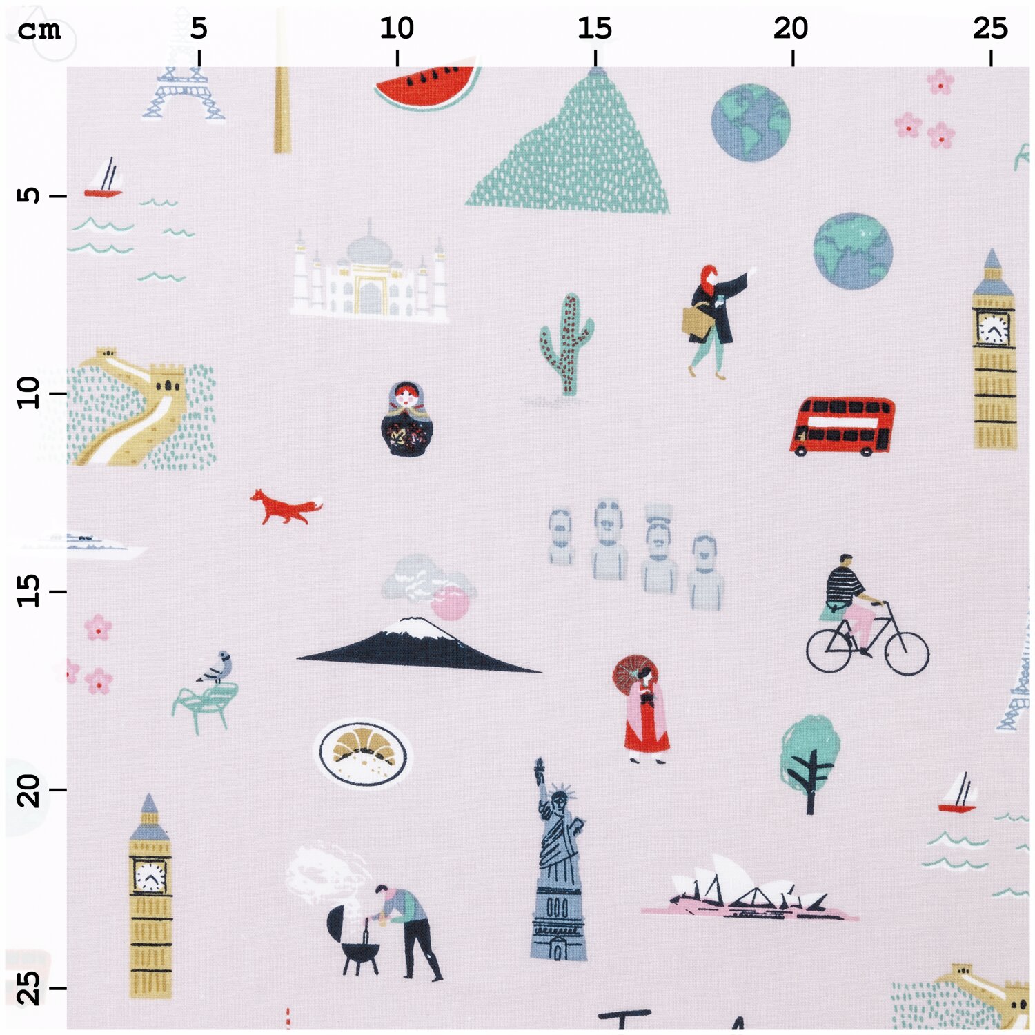 Druckstoff Travel the World flieder 140cm von Rico Design