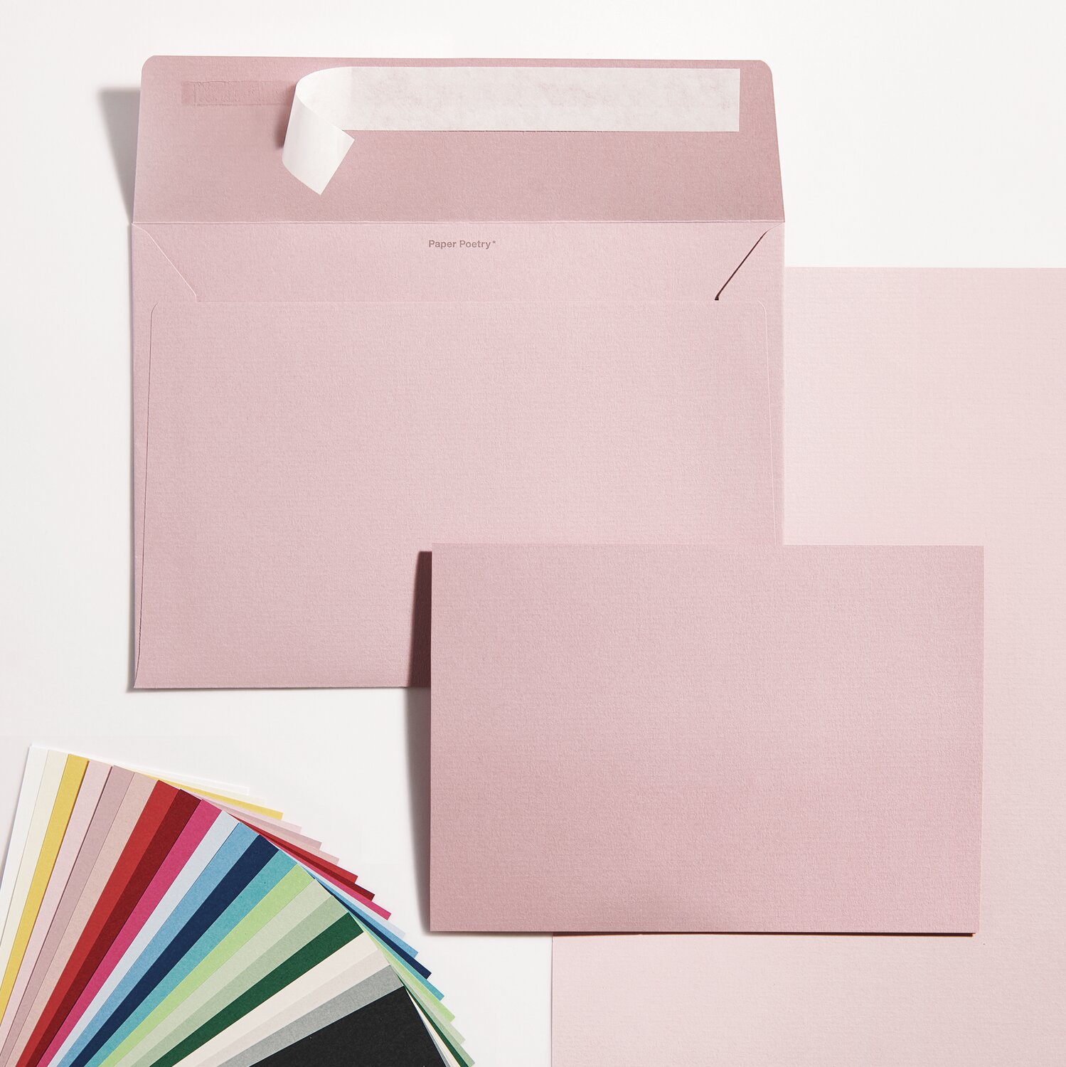 Paper Poetry Luxury Karten B6 in Rosa mit Umschlag, ideal für elegante Einladungen.
