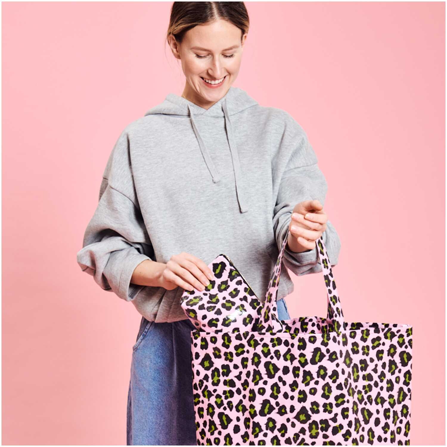 PVC-Shopper Acid Leo rosa 41x55x19cm von Rico Design