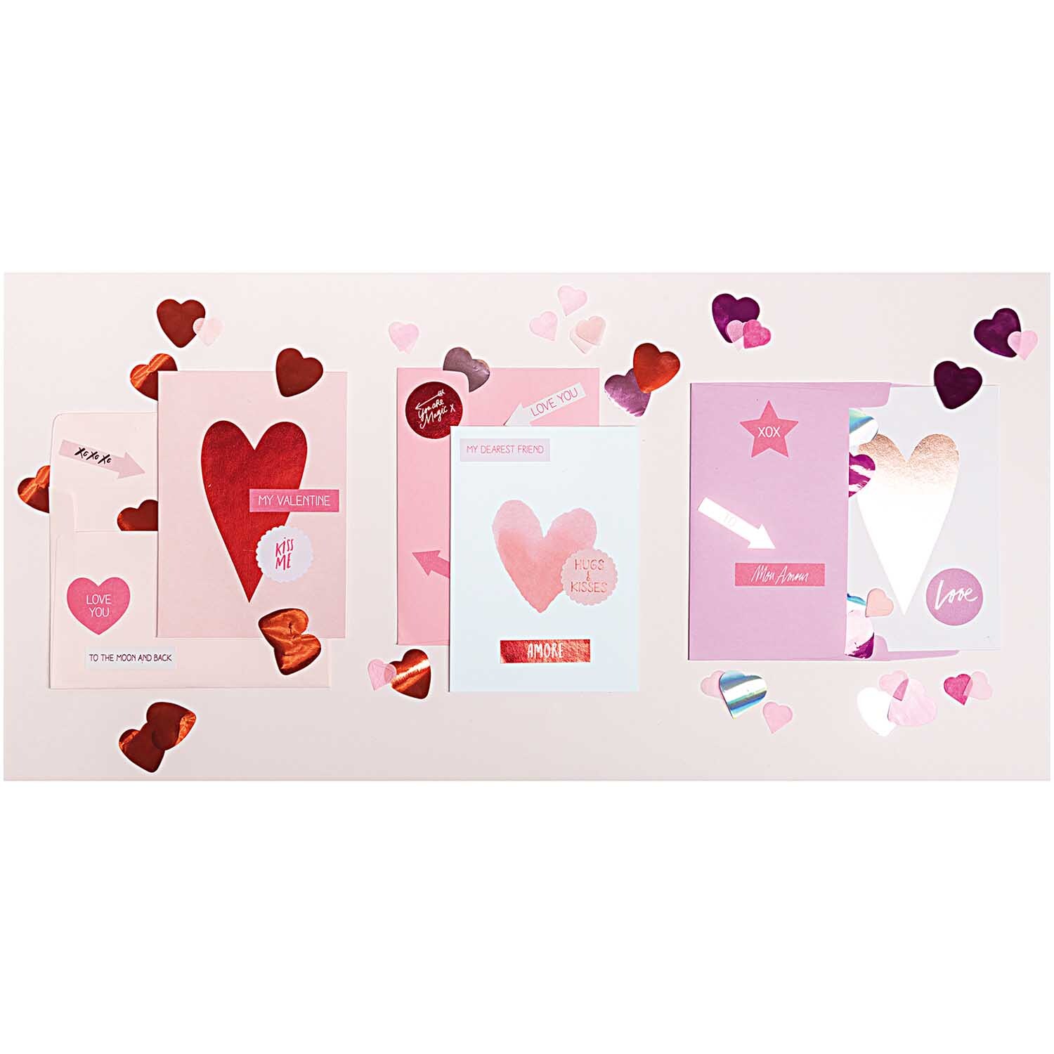 Paper Poetry Grußkartenset It must be love Herz Aquarell von Rico Design Paper Poetry Grußkartenset It must be love mit Herzmotiven in Rot- und Rosatönen, ideal für romantische Anlässe.