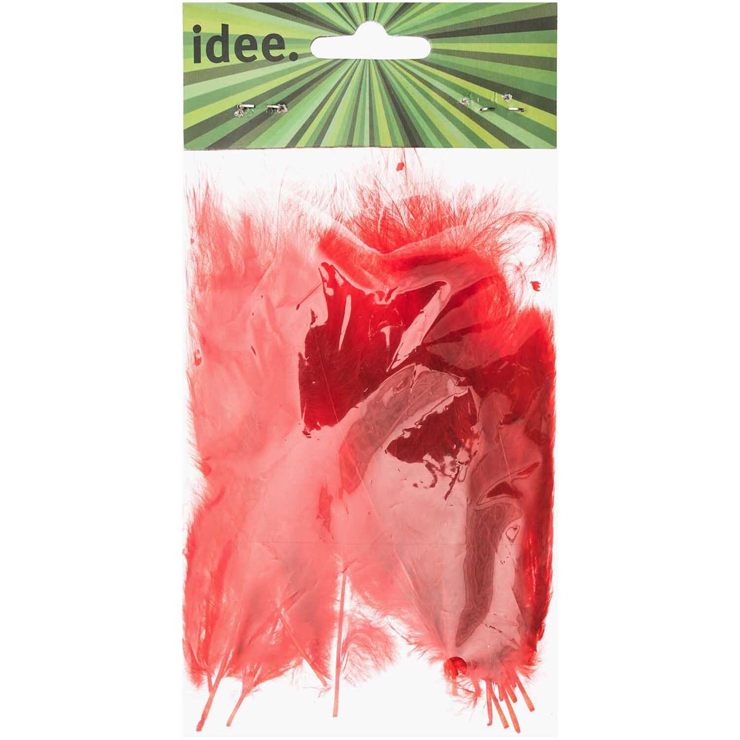 Dekofedern 15 Stück in leuchtendem Rot von idee. Creativmarkt, ideal für kreative Bastelprojekte.