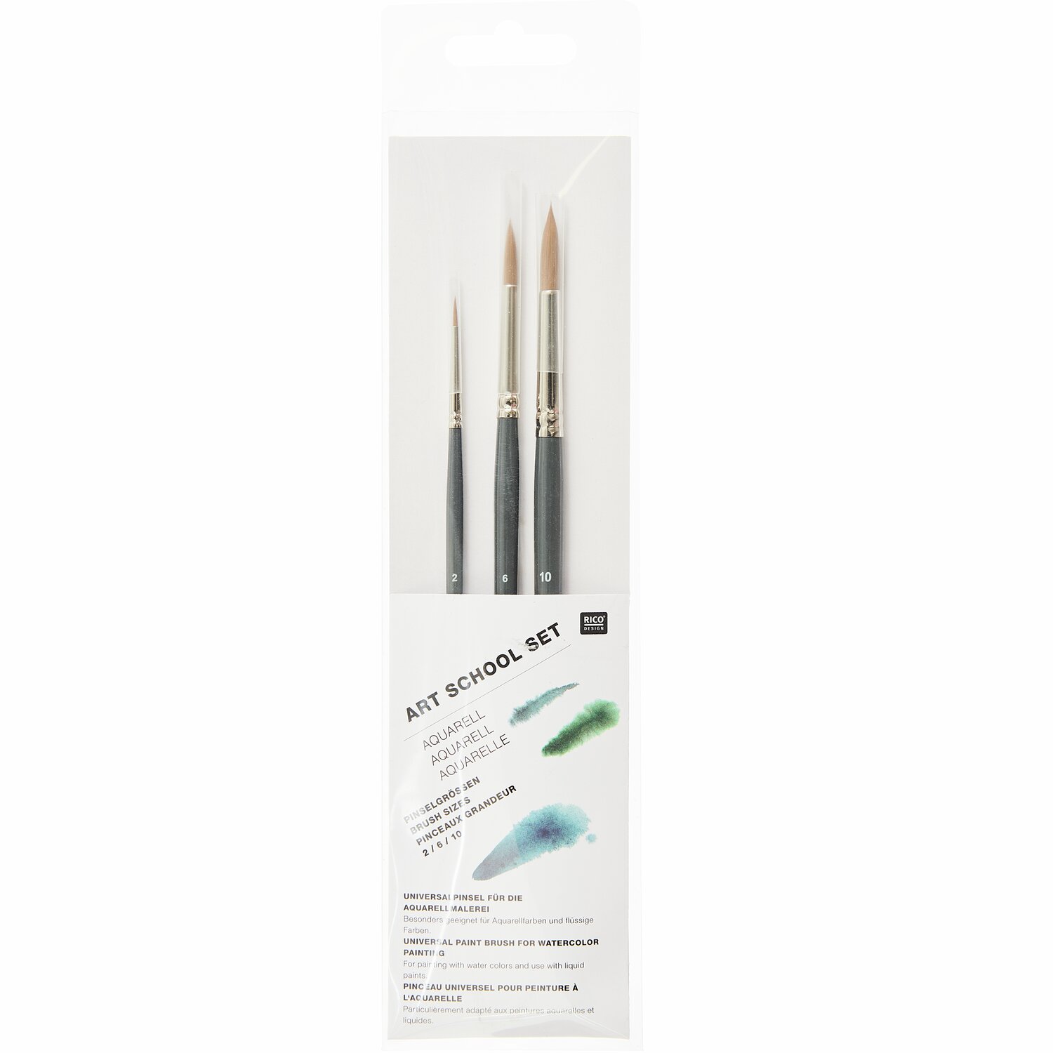 Pinsel Art School Aquarellset 3-teilig von Rico Design