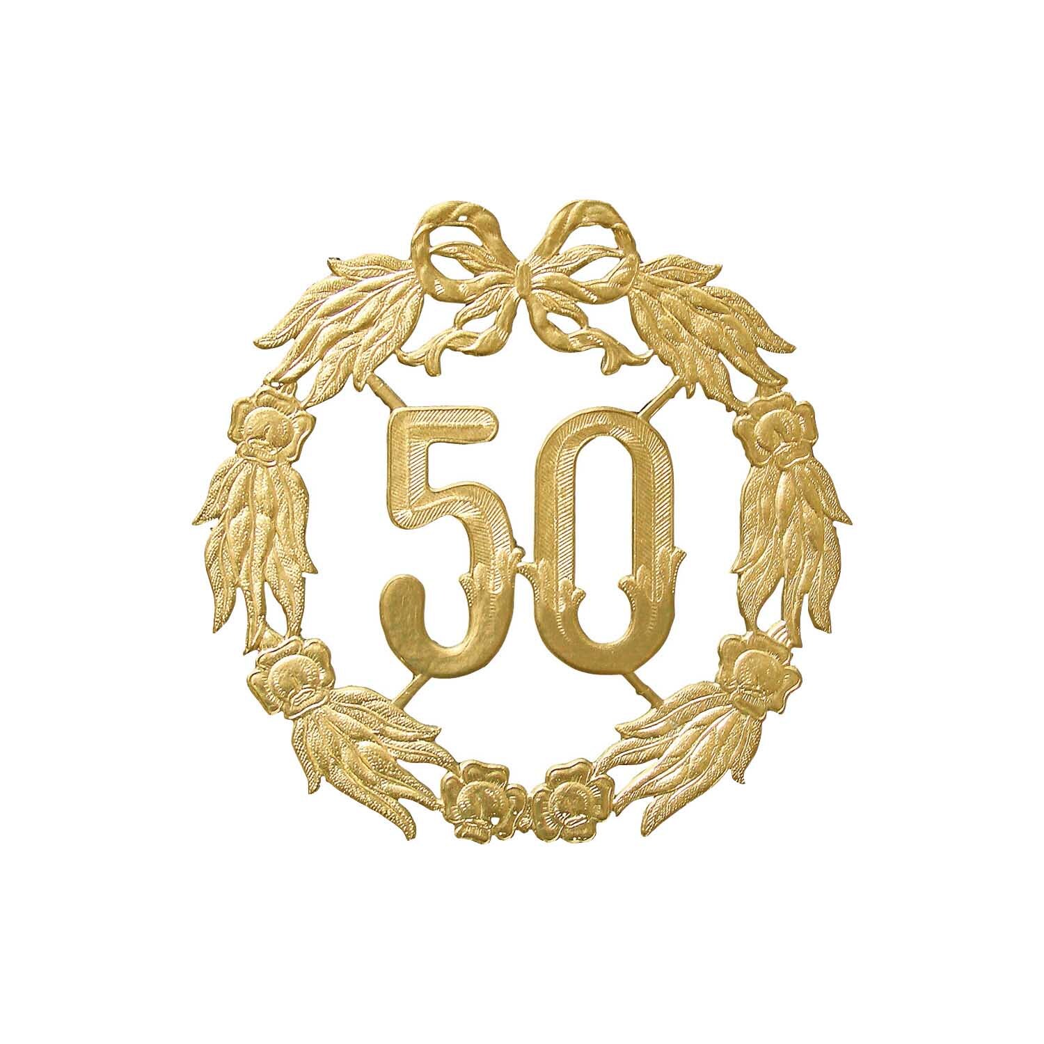Jubiläumskranz 50 gold 18cm
