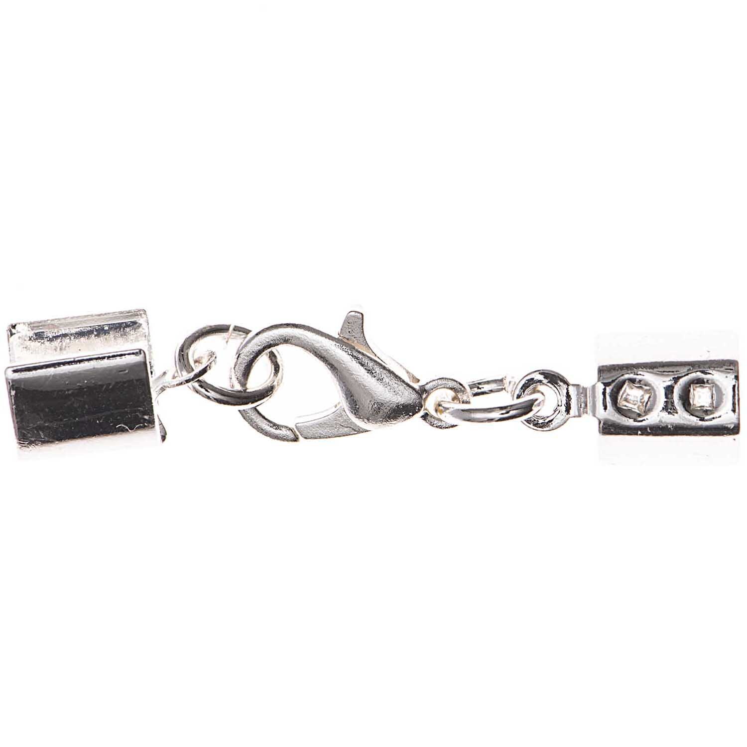 Lederbandverschluss Karabiner silber 6,5mm